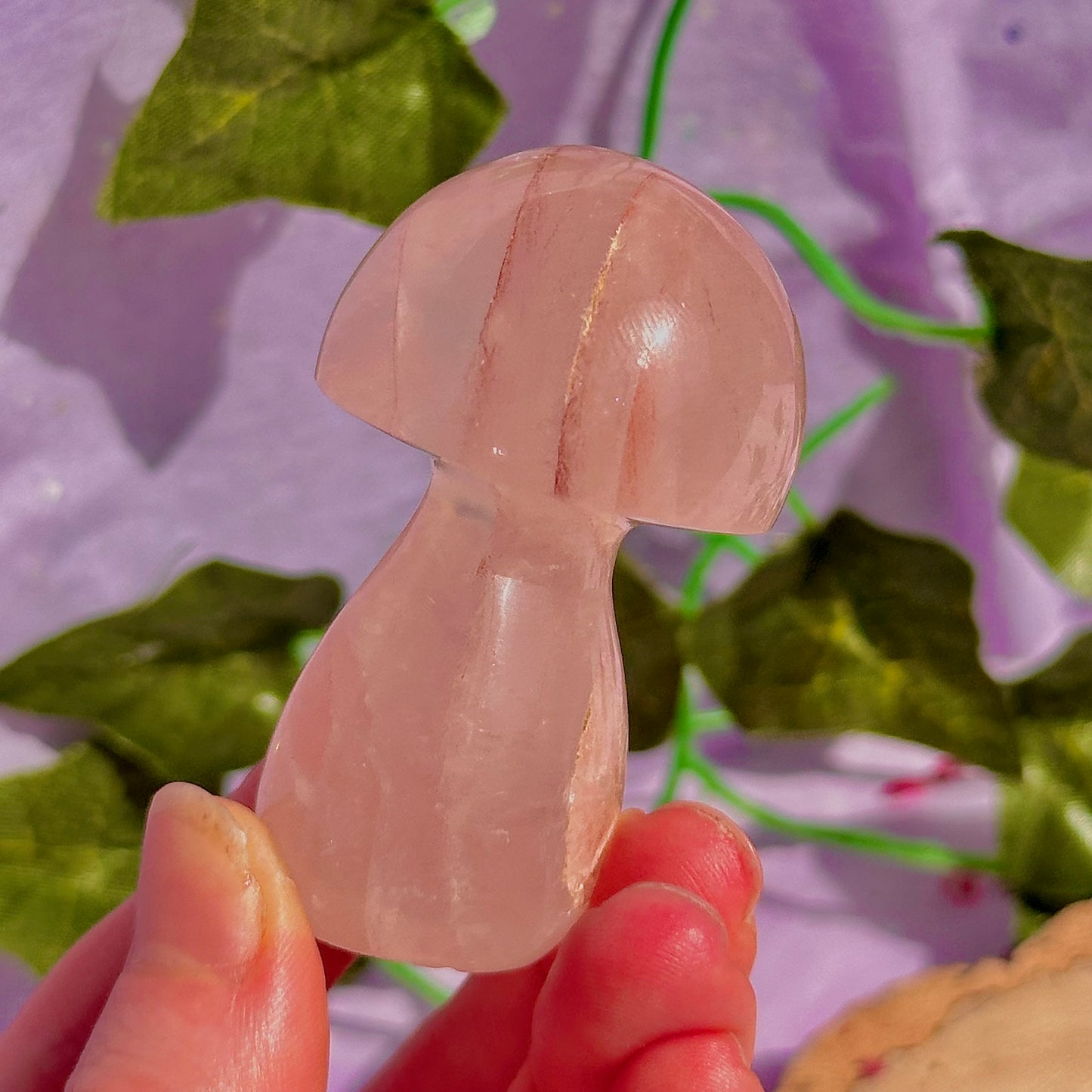 hematoid quartz mushroom carving