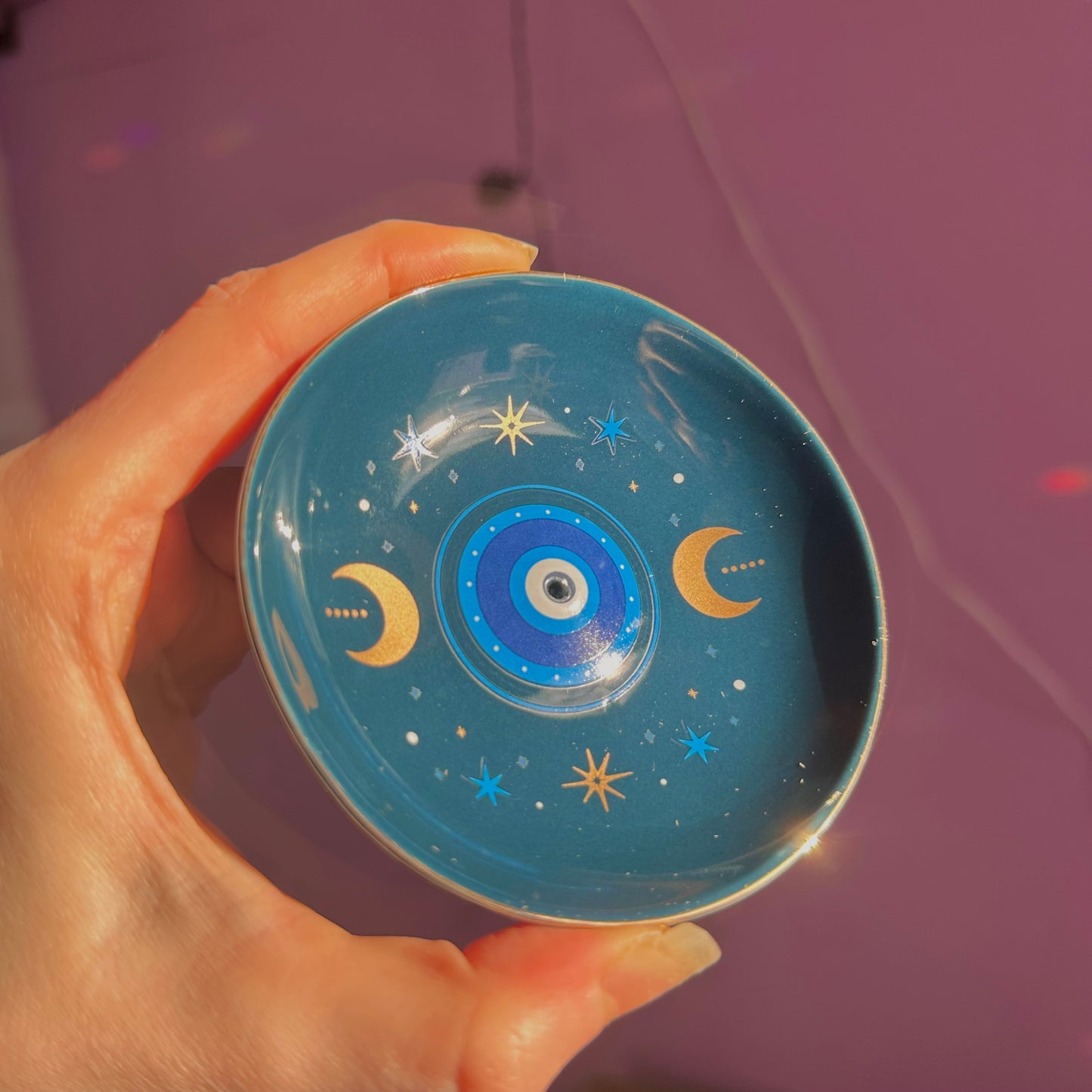 all seeing eye blue print incense holder