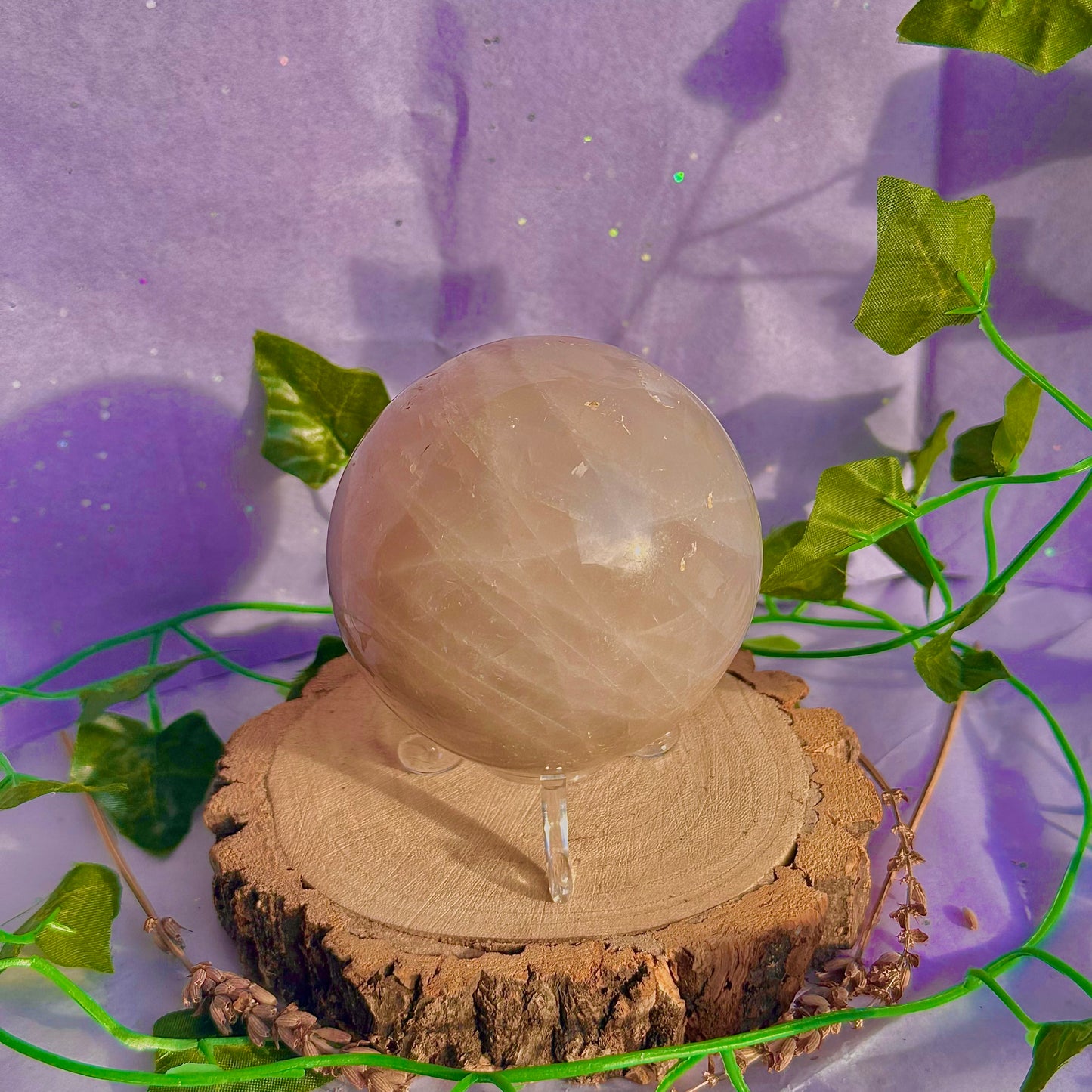 sphère de quartz rose bleu ~ 626g