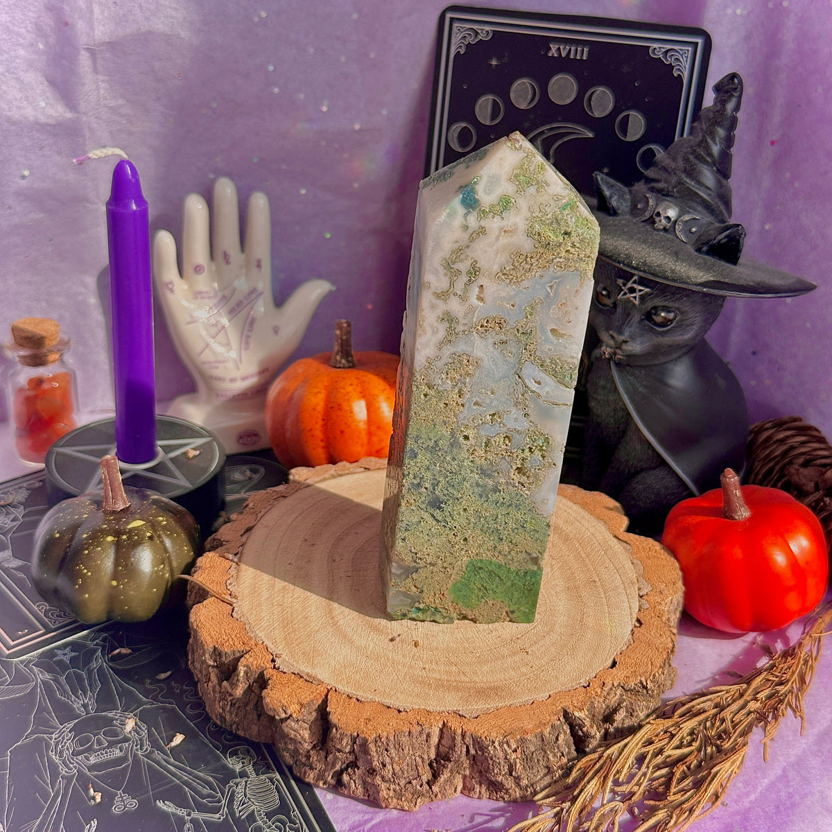 moss agate chunky tower