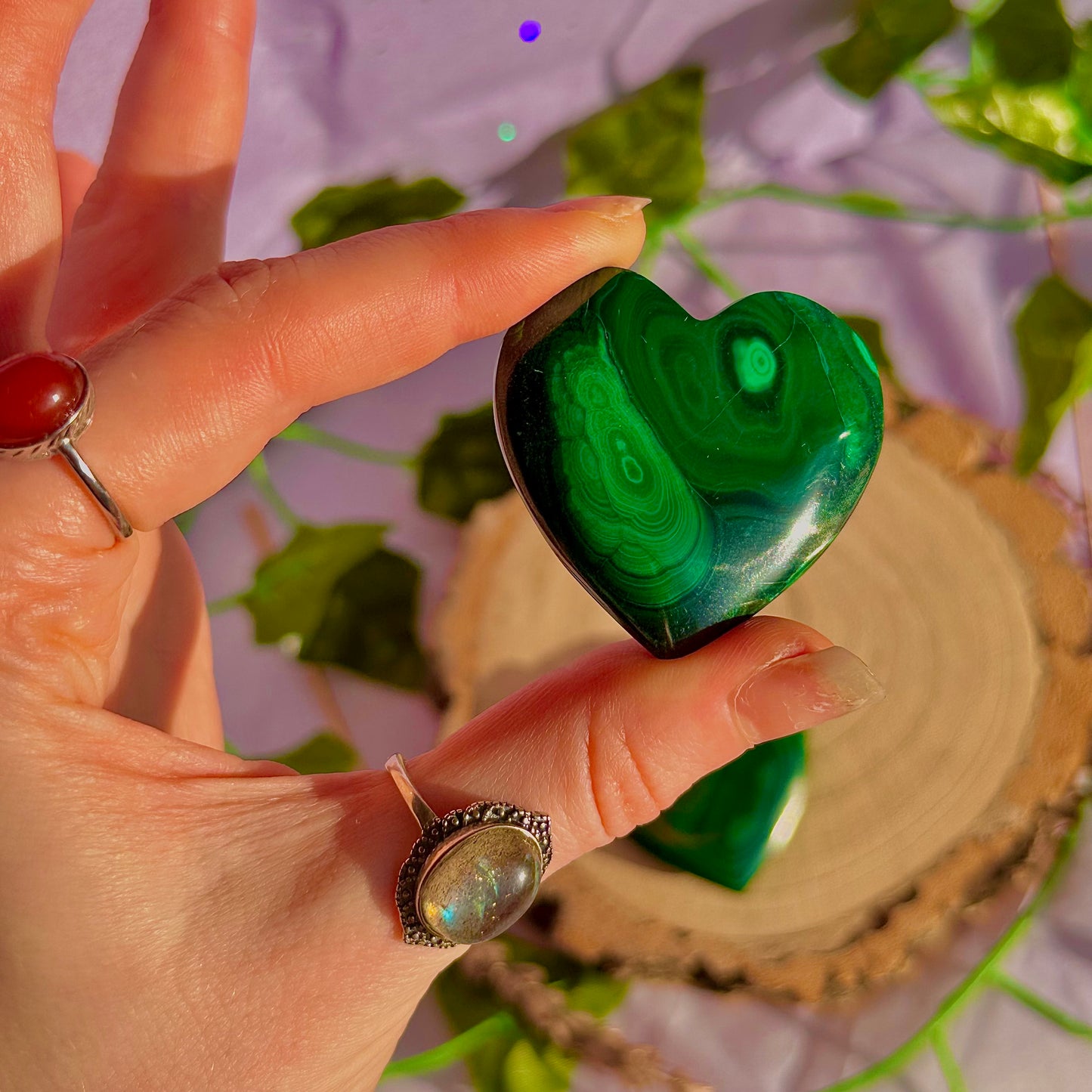 malachite heart carvings ~ intuitively chosen