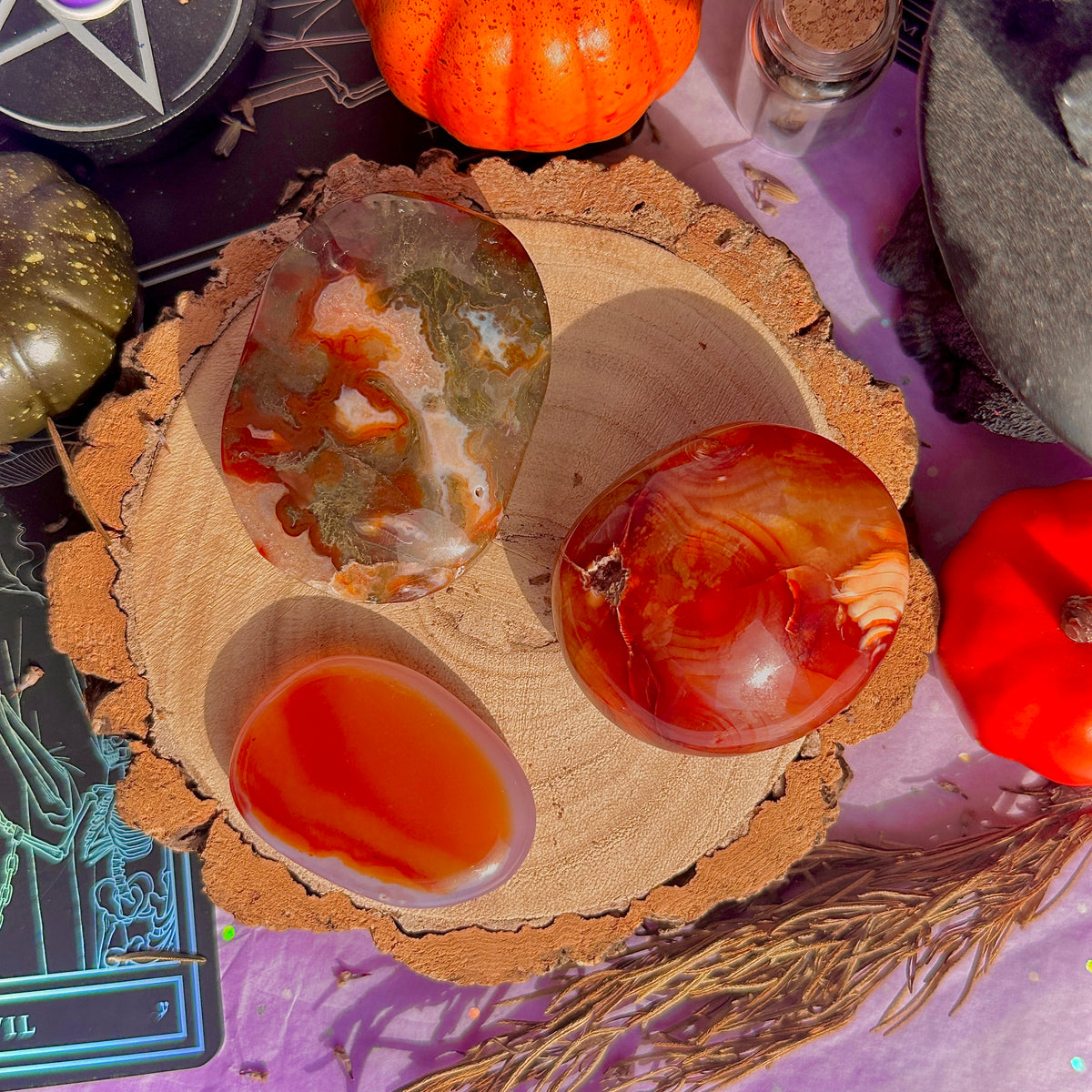 mixed carnelian palm stones ~ choose your own