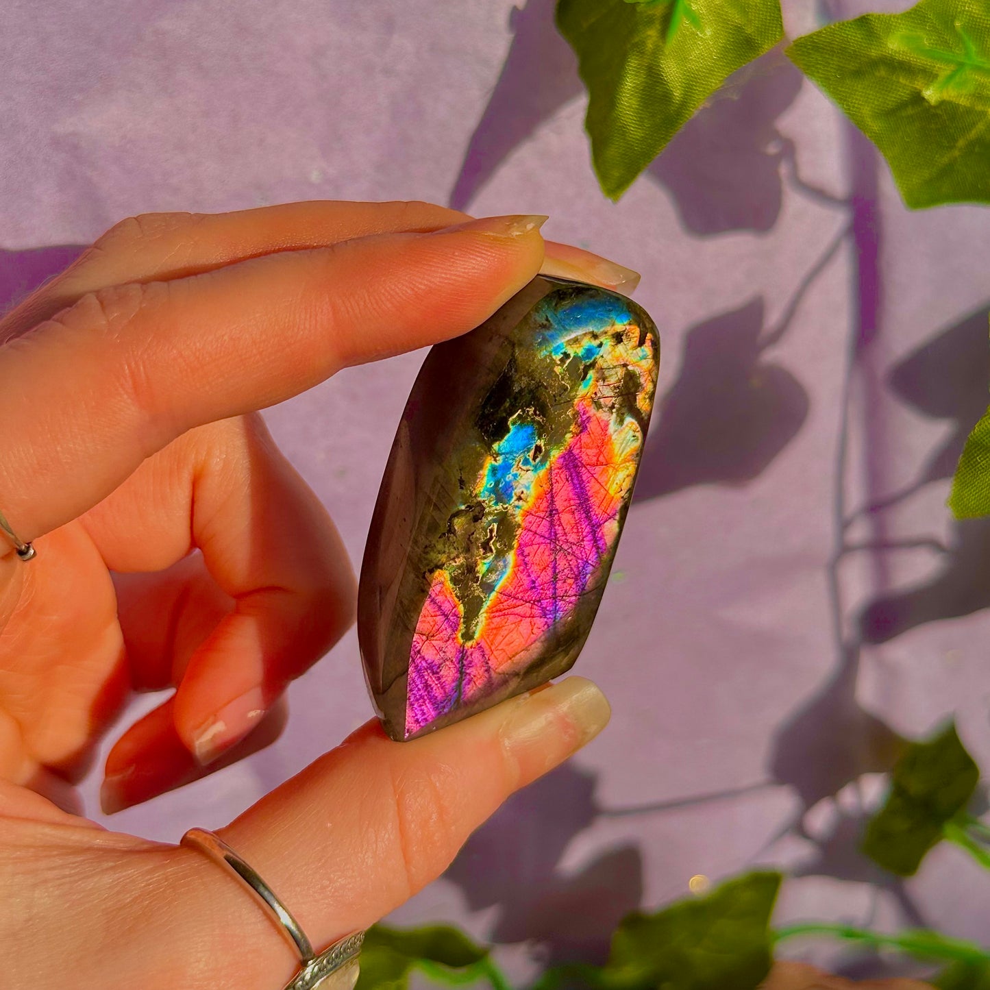 labradorite oil spill flash mini freeform ~ intuitively chosen