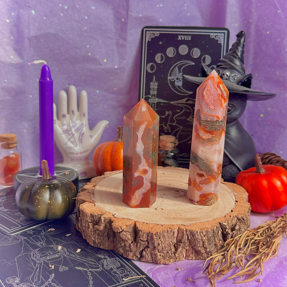 carnelian x moss agate towers ~ choose your own