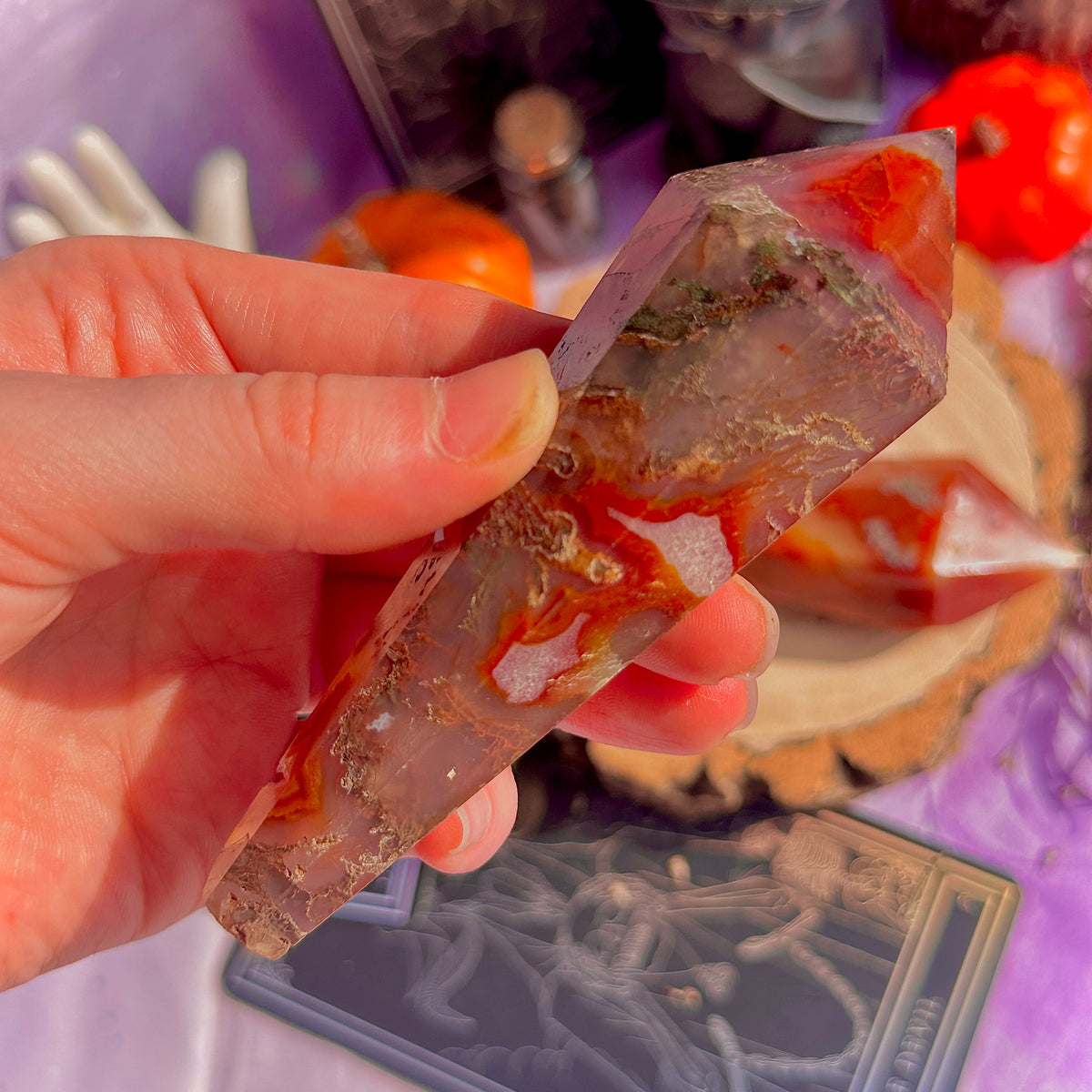 carnelian x moss agate generator wands ~ choose your own