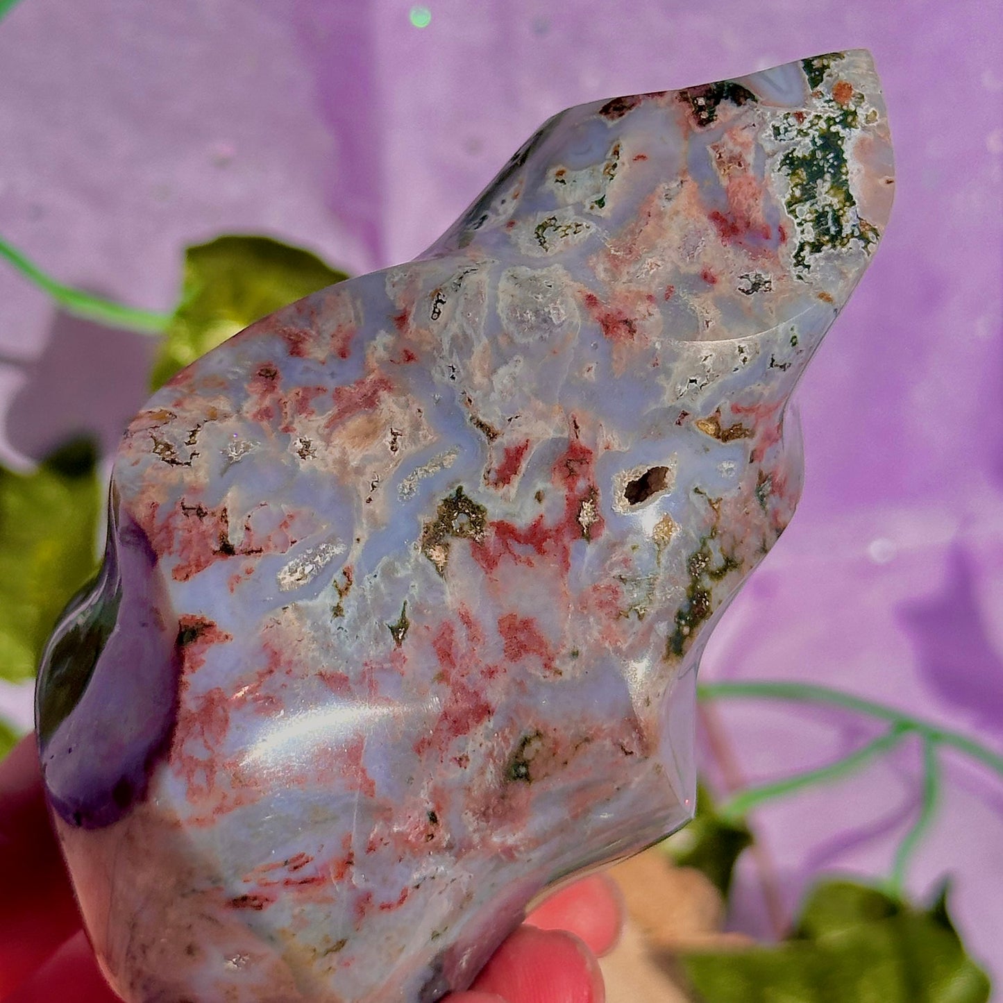 pastel sea jasper flame carving
