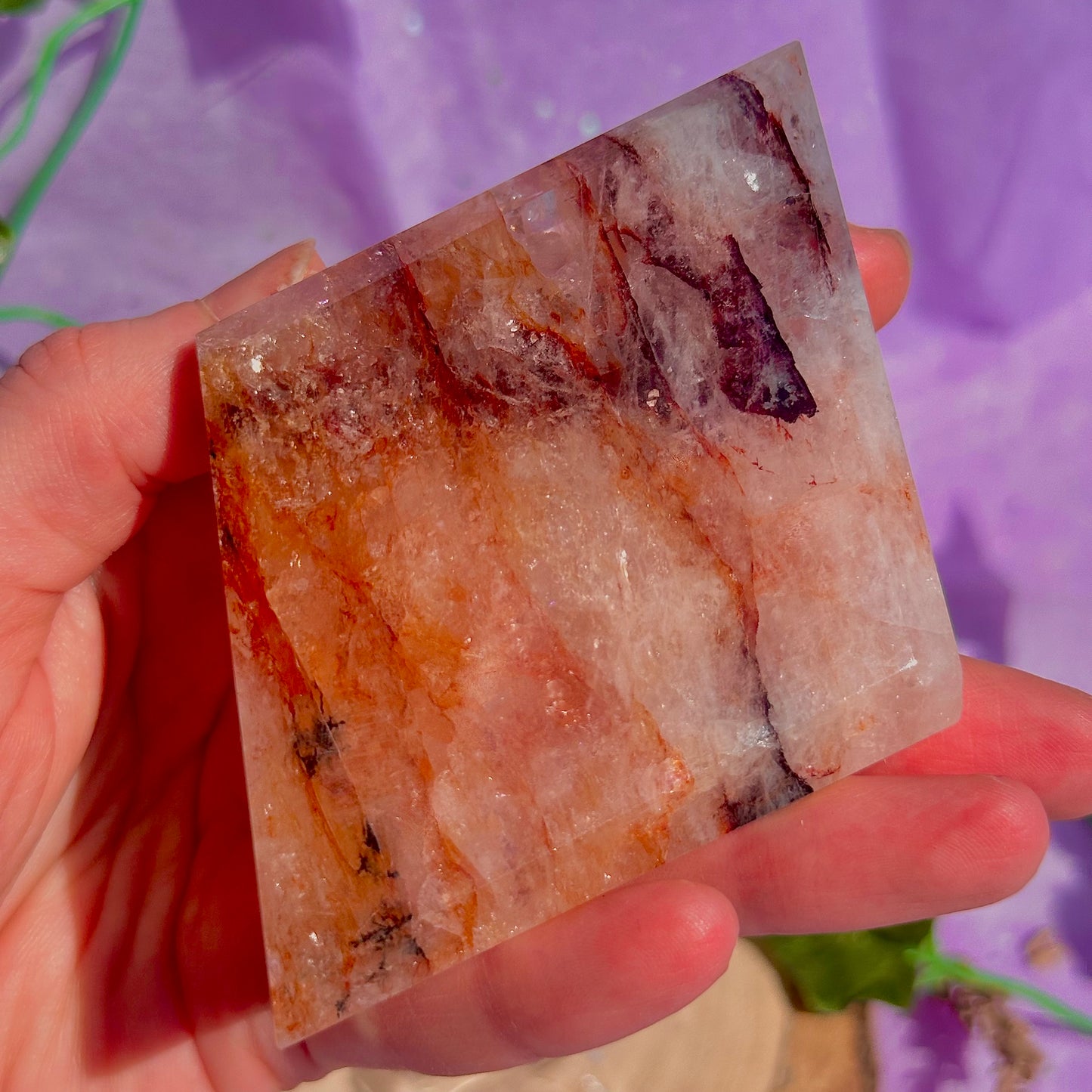fire quartz diamond carving with stand
