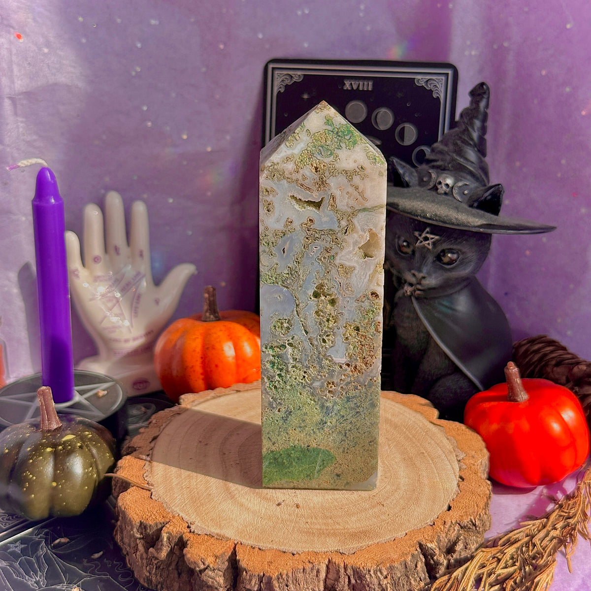 moss agate chunky tower