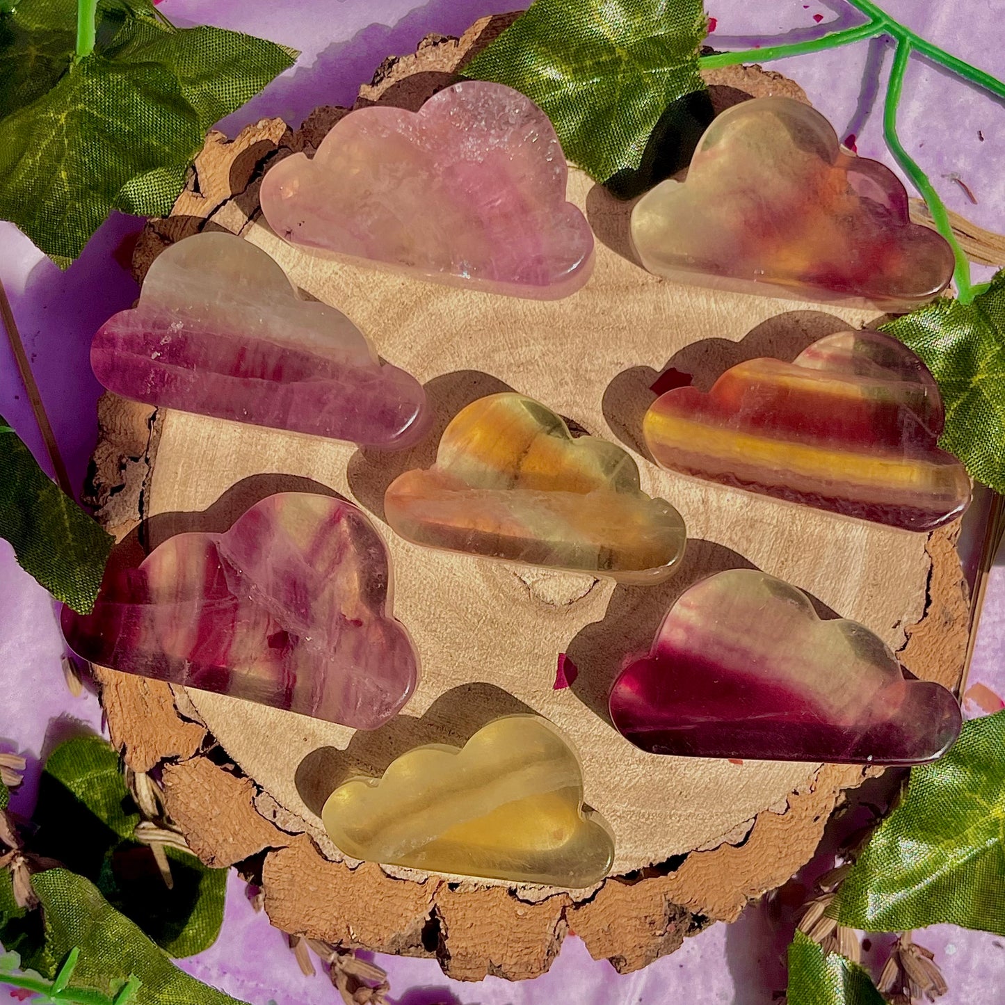 candy rainbow fluorite cloud carvings ~ intuitively chosen