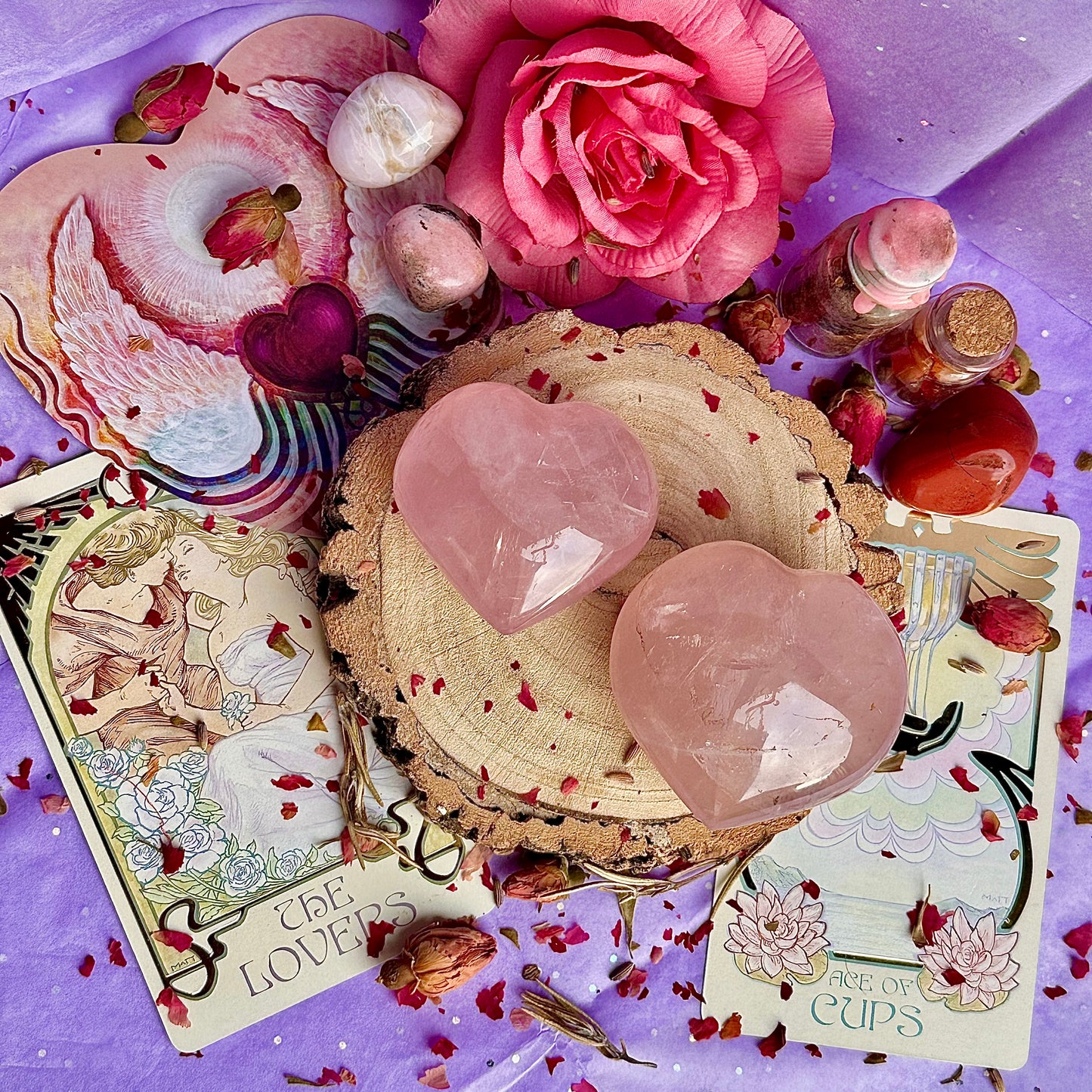 Cœurs en quartz rose starlight asterism ~ choisissez le vôtre