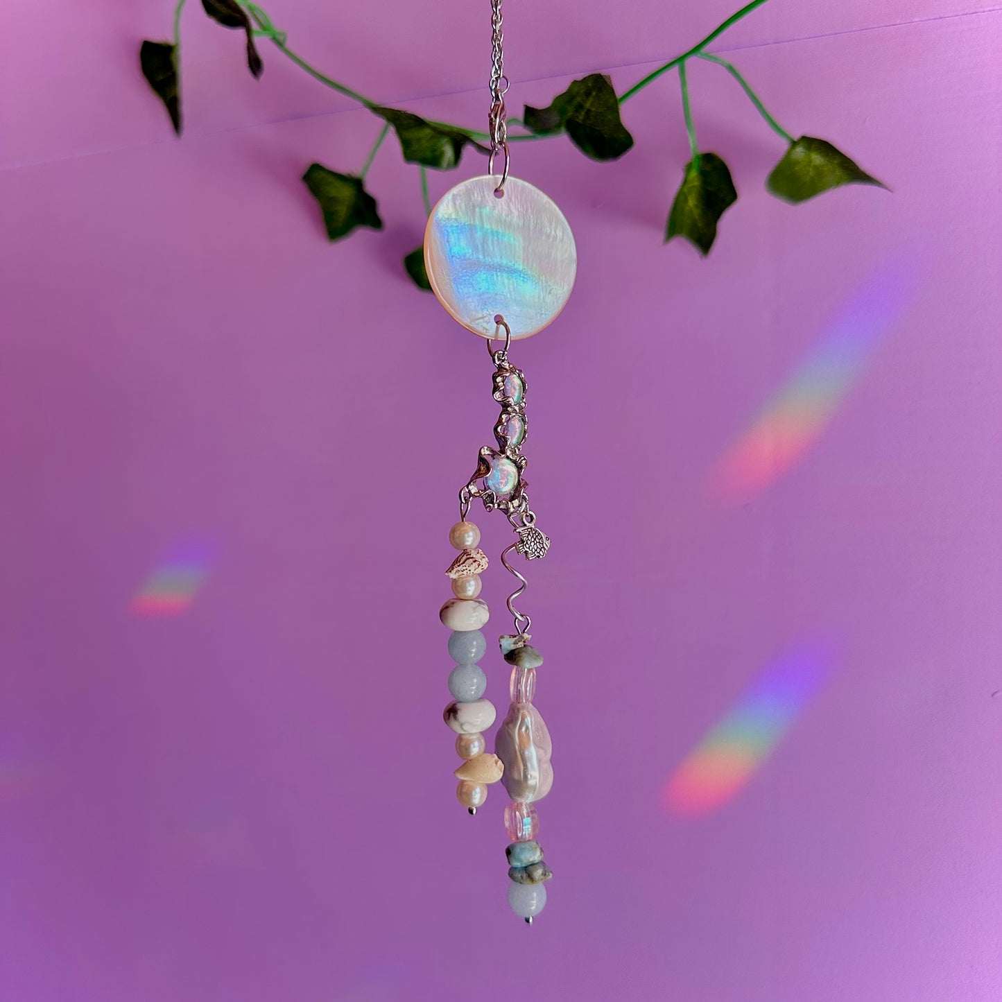 under the sea car charm ~ larimar, aquamarine, howlite