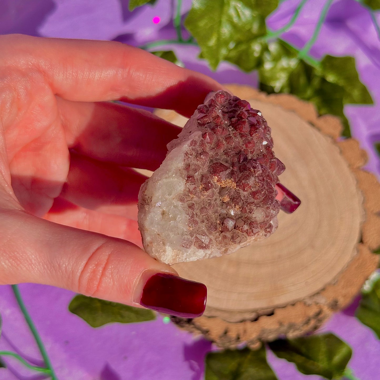 red hematoid quartz cluster