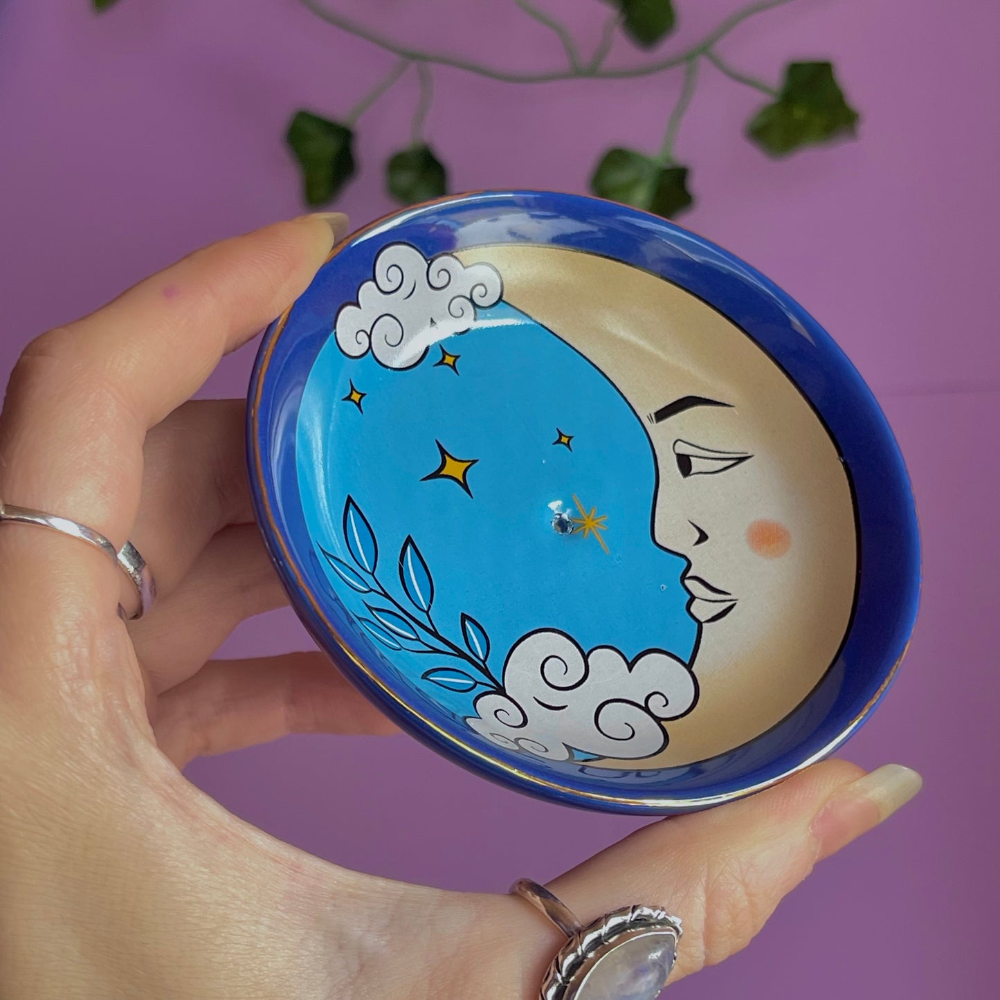 the moon celestial incense holder