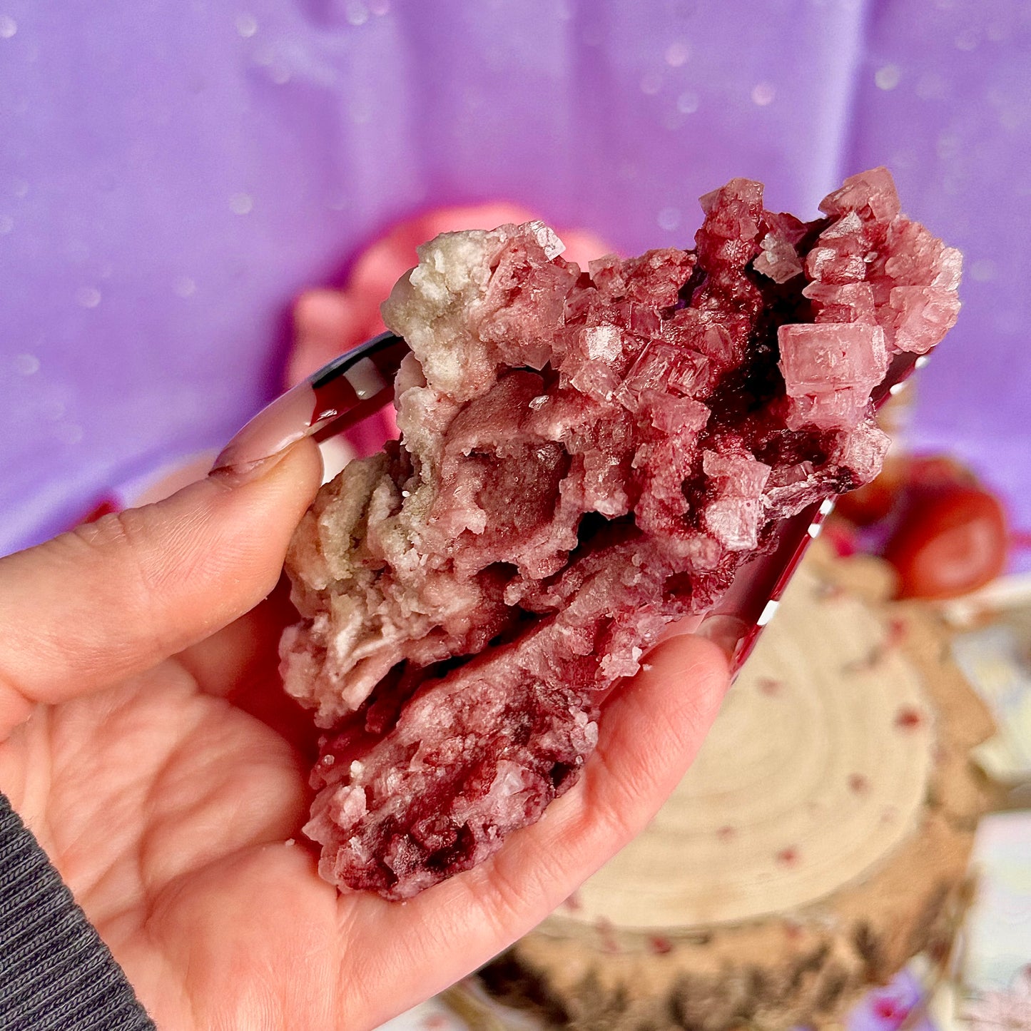pink halite specimen