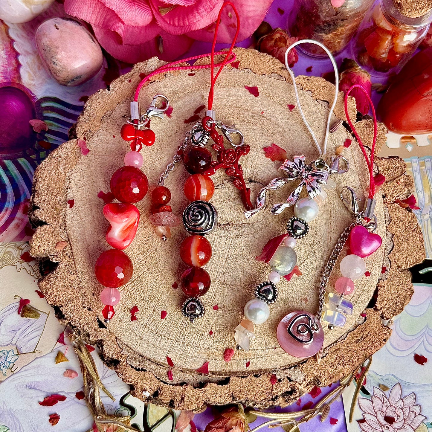 vintage love letter phone charms