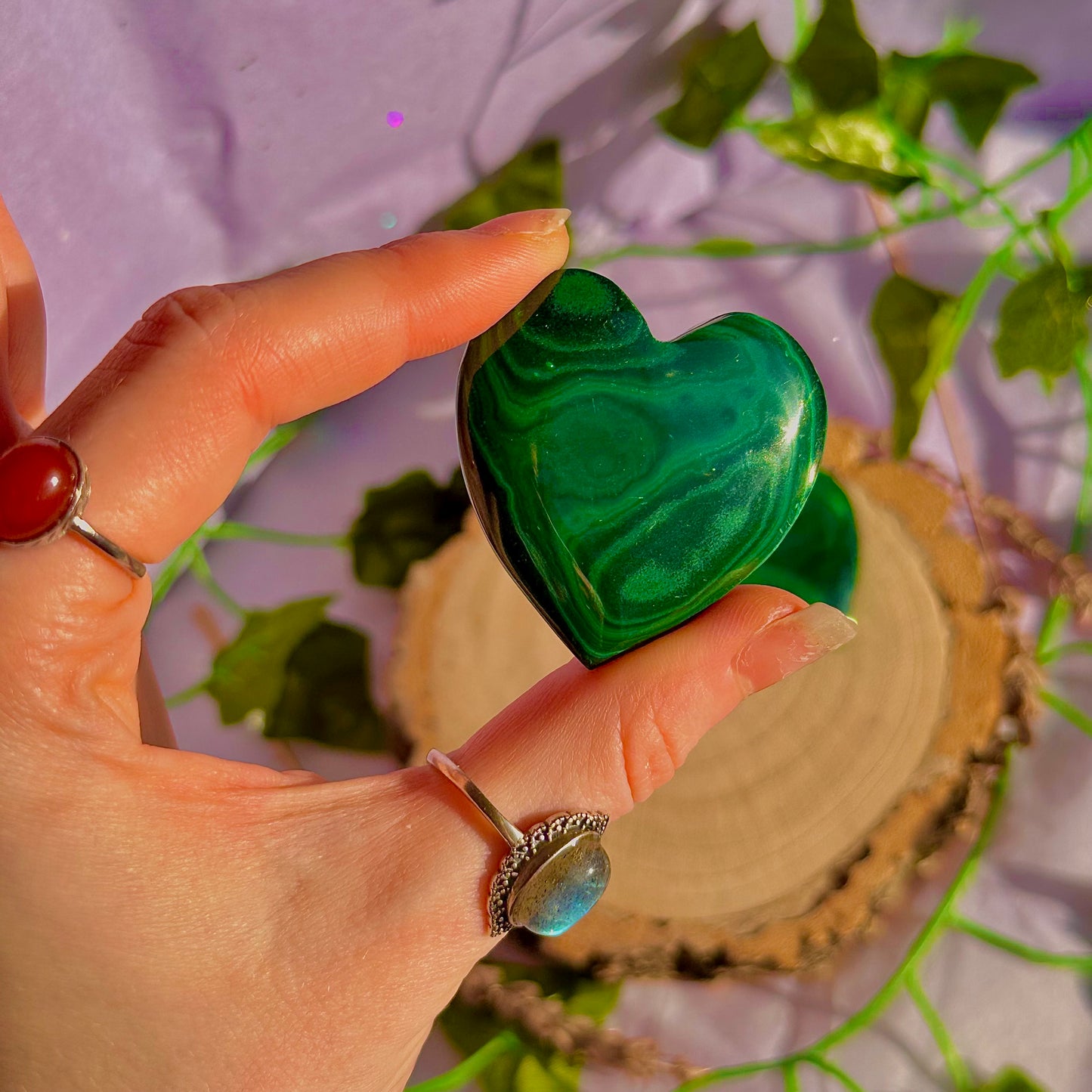 malachite heart carvings ~ intuitively chosen