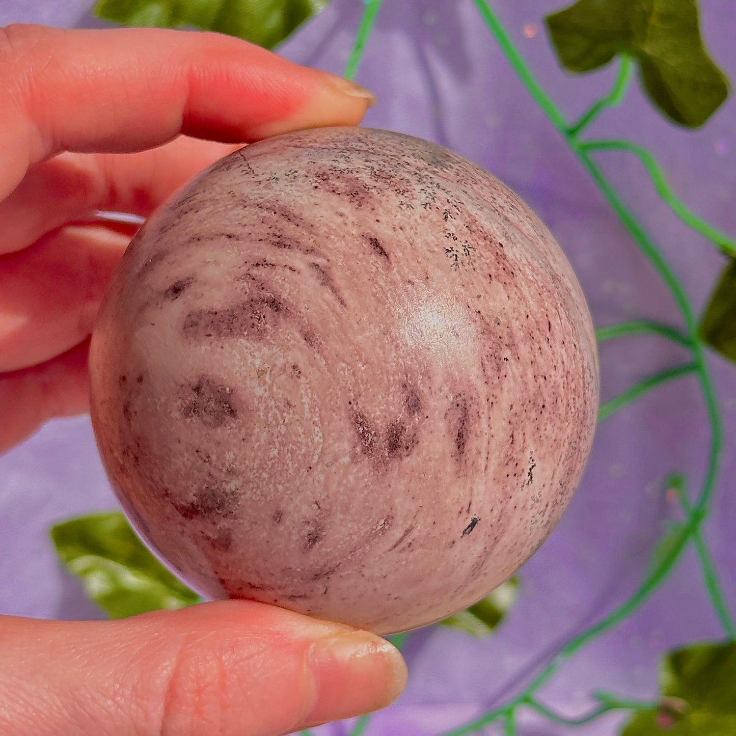 pink picture jasper sphere