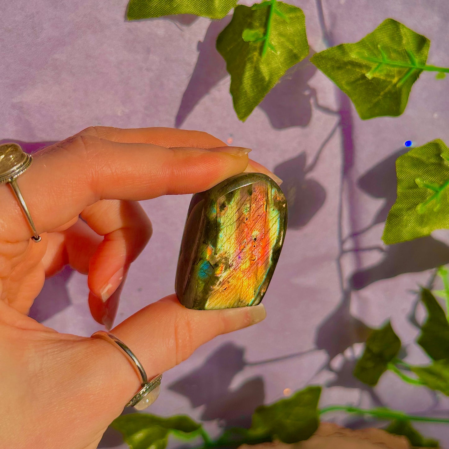 labradorite oil spill flash mini freeform ~ intuitively chosen