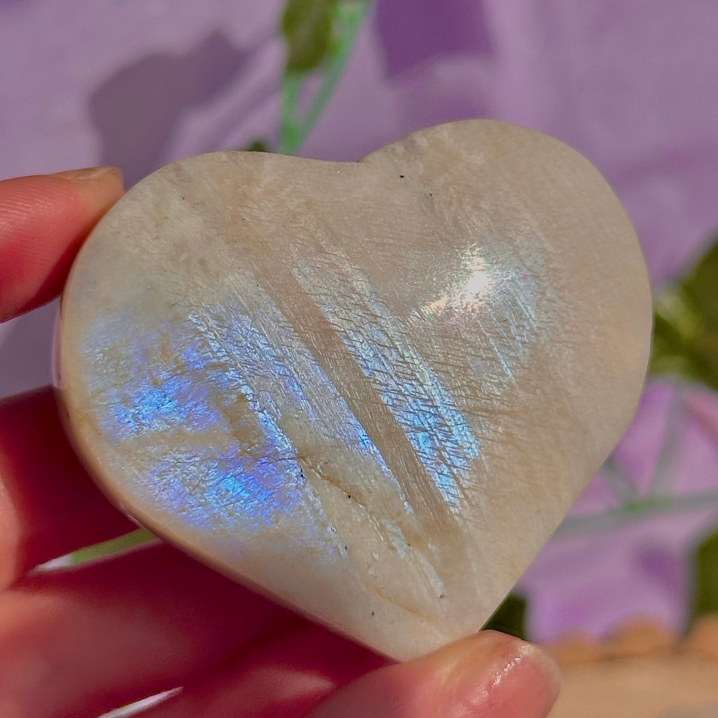 belomorite sunstone & moonstone heart carvings ~ intuitively chosen