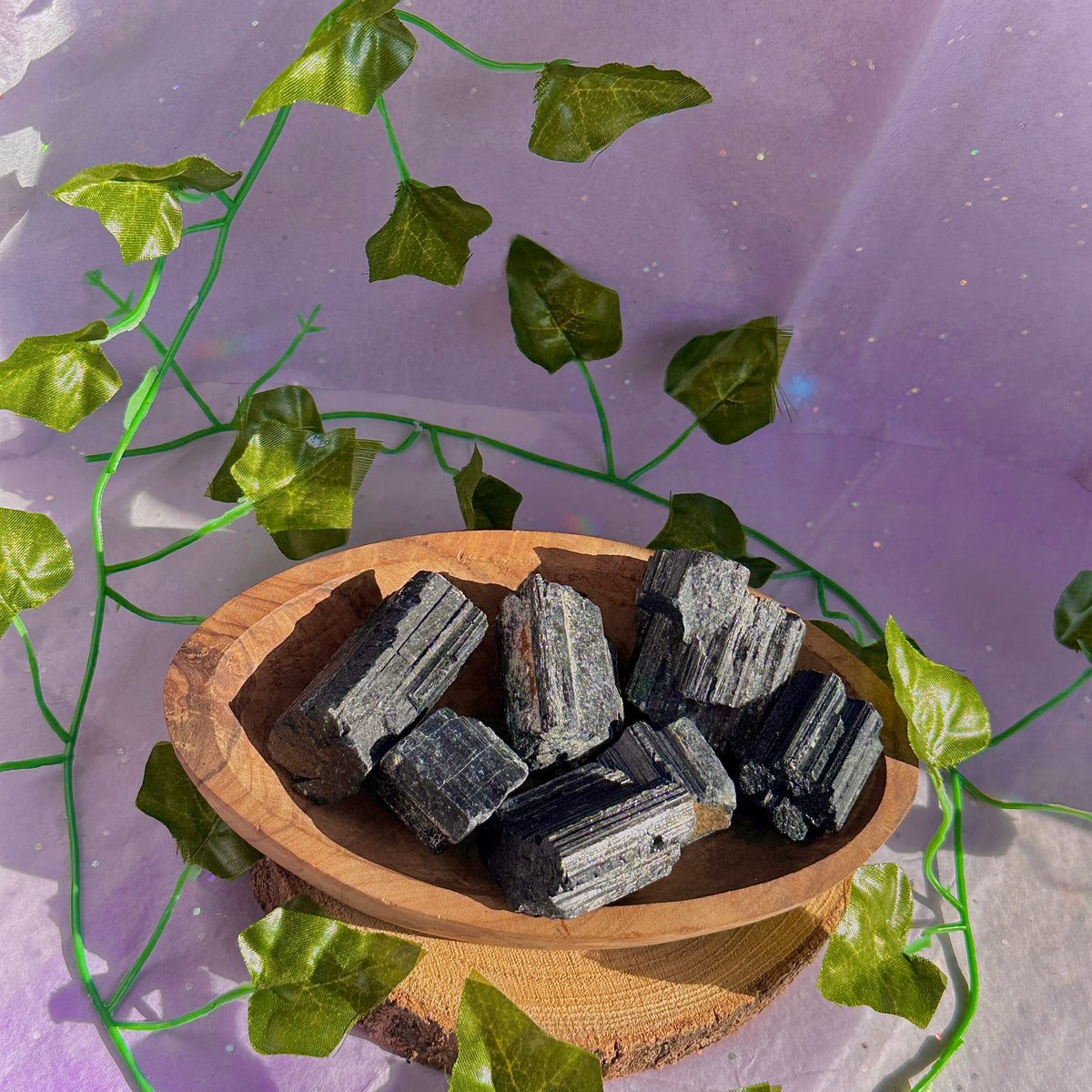 raw / rough black tourmaline ~ preloved