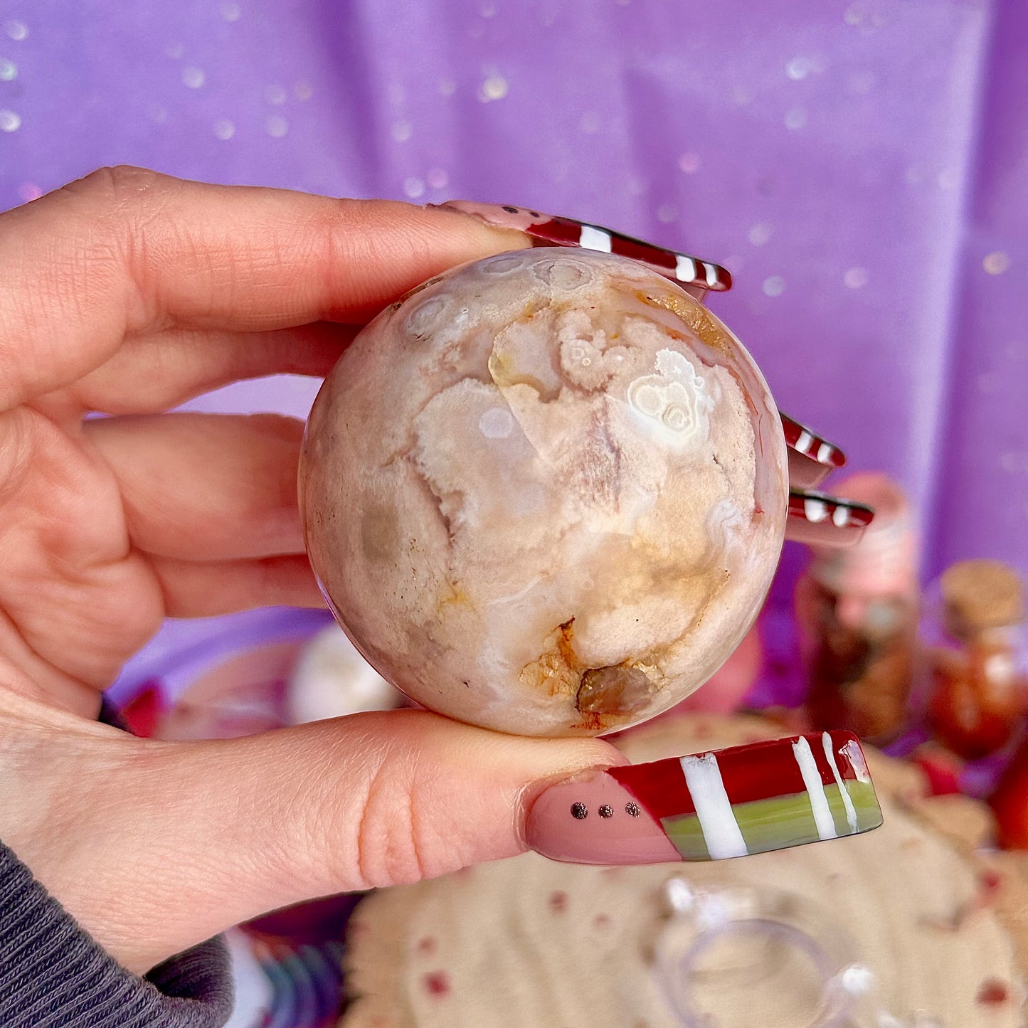 flower agate sphere B