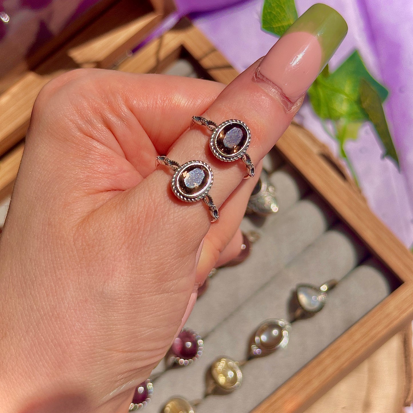 smoky quartz faceted 925 sterling silver adjustable ring