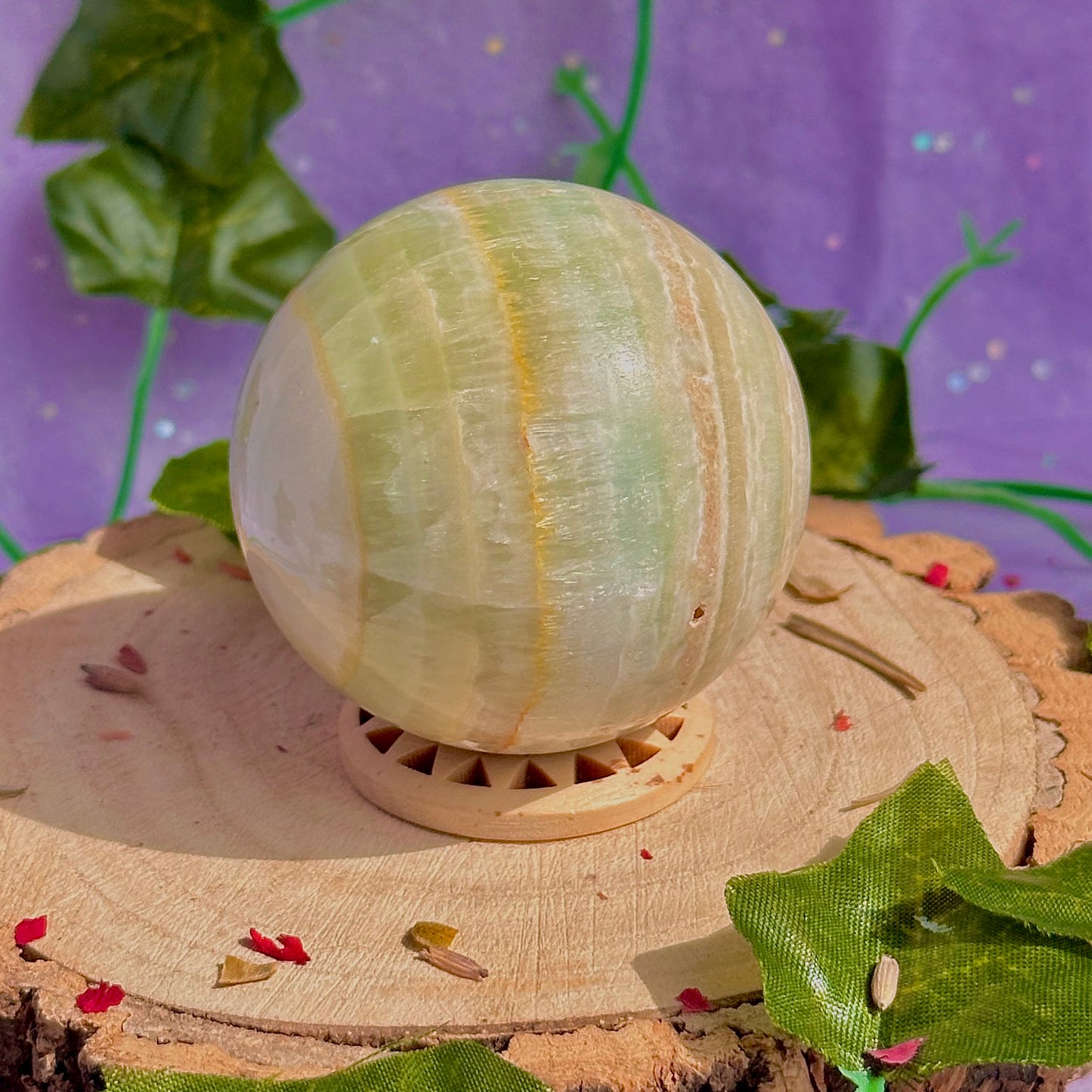 pistachio calcite sphere