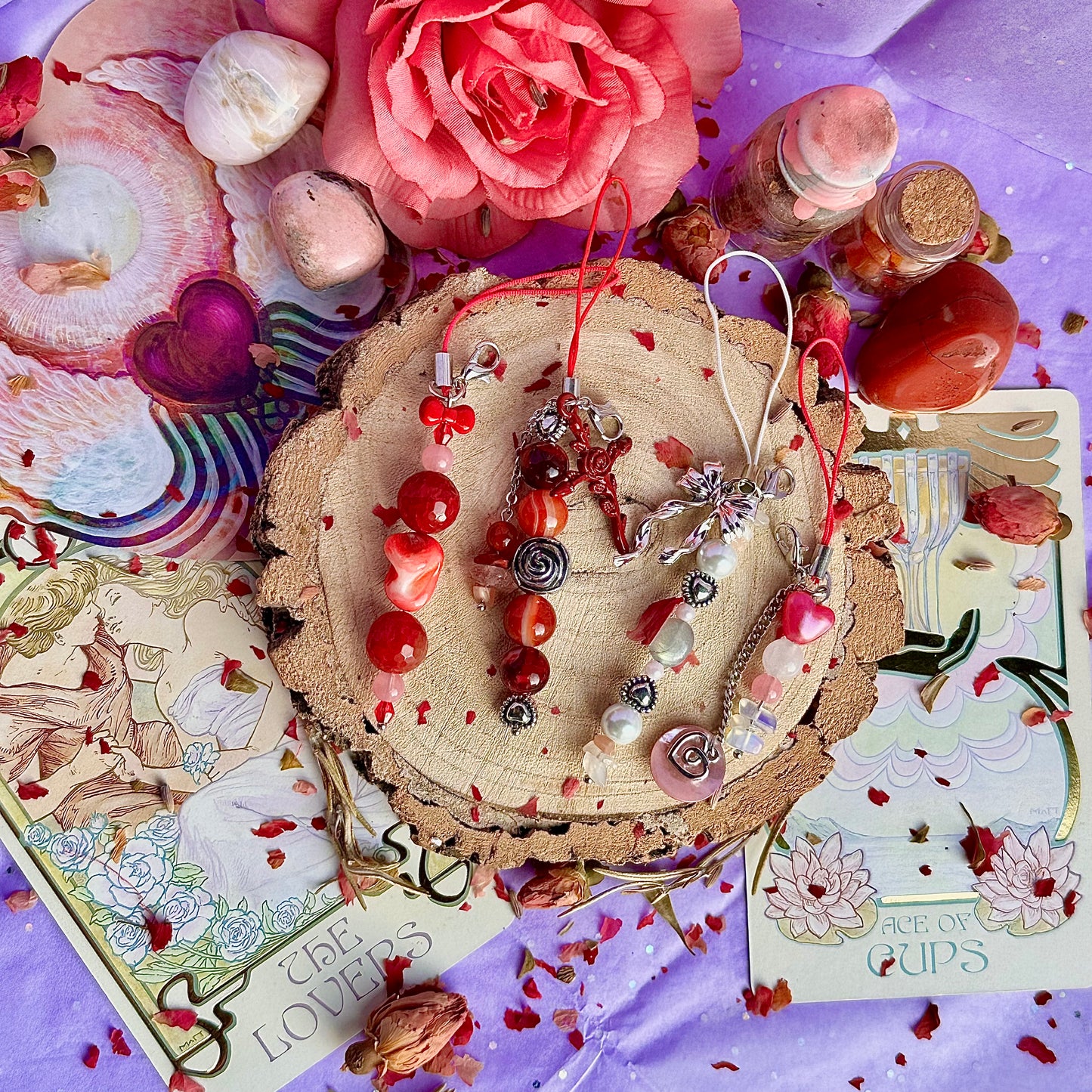 vintage love letter phone charms