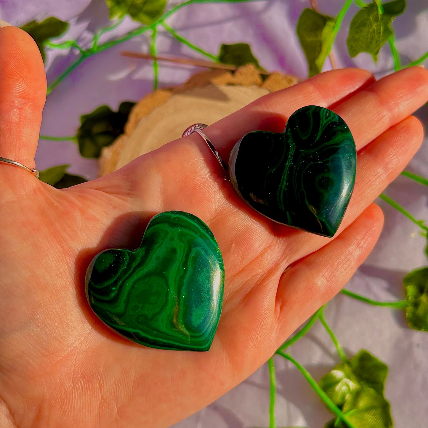 malachite heart carvings ~ intuitively chosen