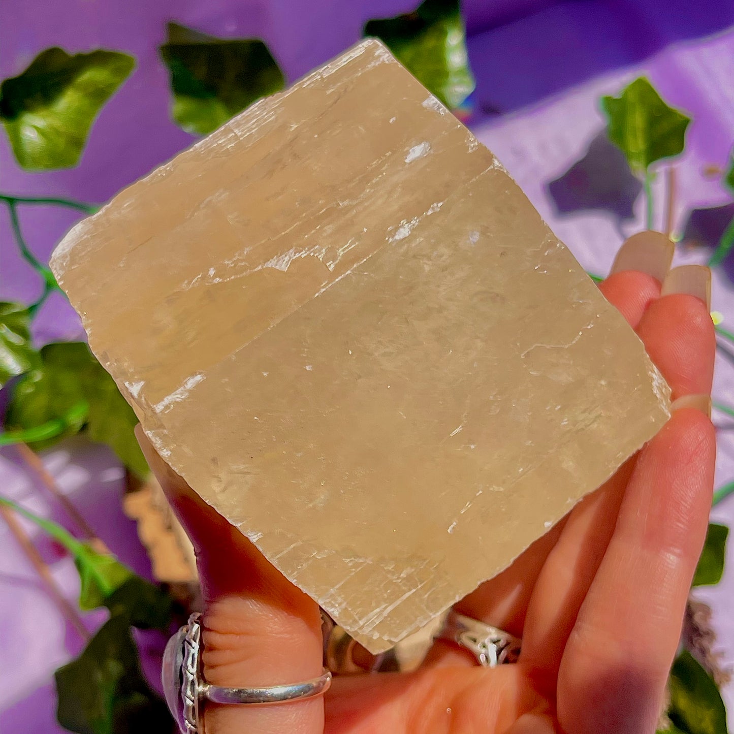 optical golden calcite natural rhododendron ~ xlarge