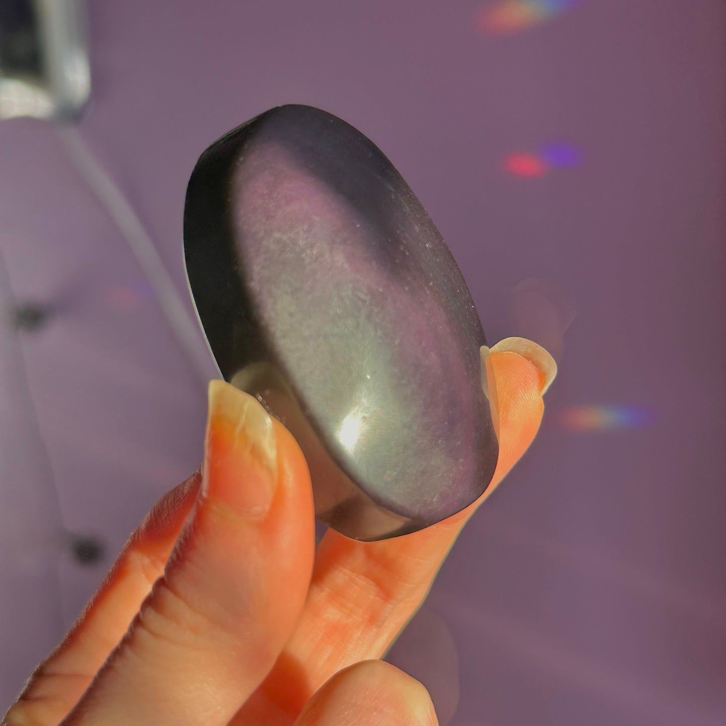 rainbow obsidian palm stone ~ intuitively chosen