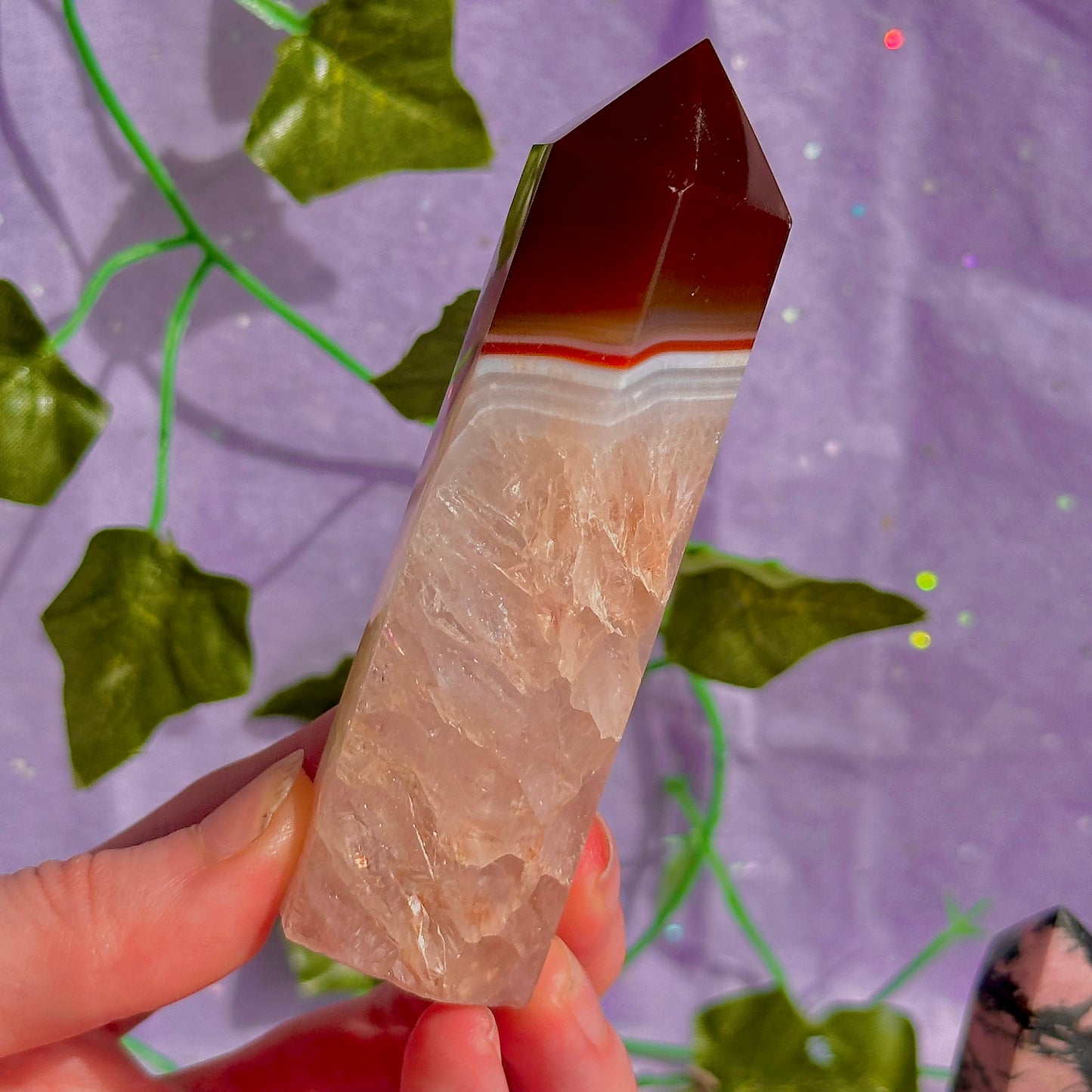 pink/red towers ~ pink opal, rhodonite & carnelian ~ choose your own