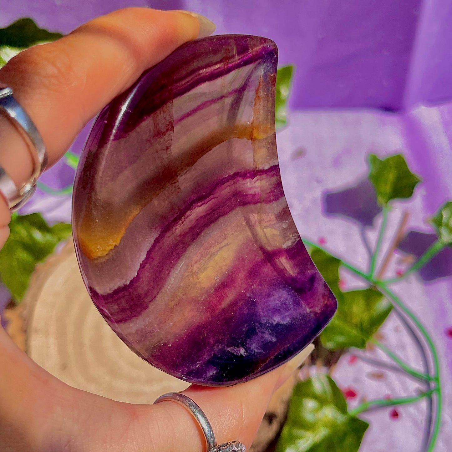rainbow fluorite moon bowl A