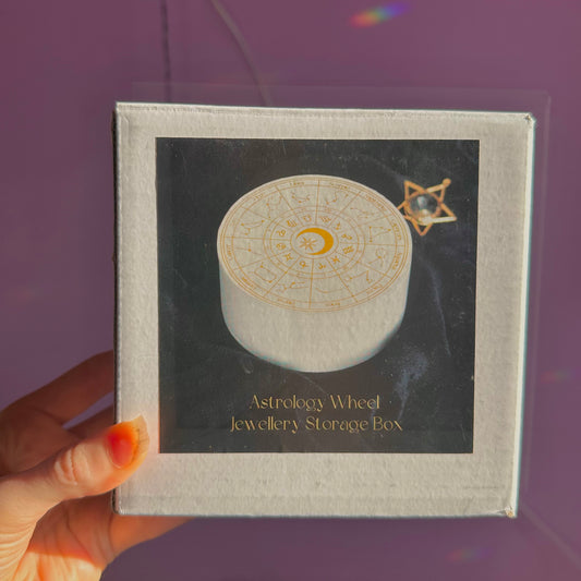 astrology wheel jewellery box with mirror