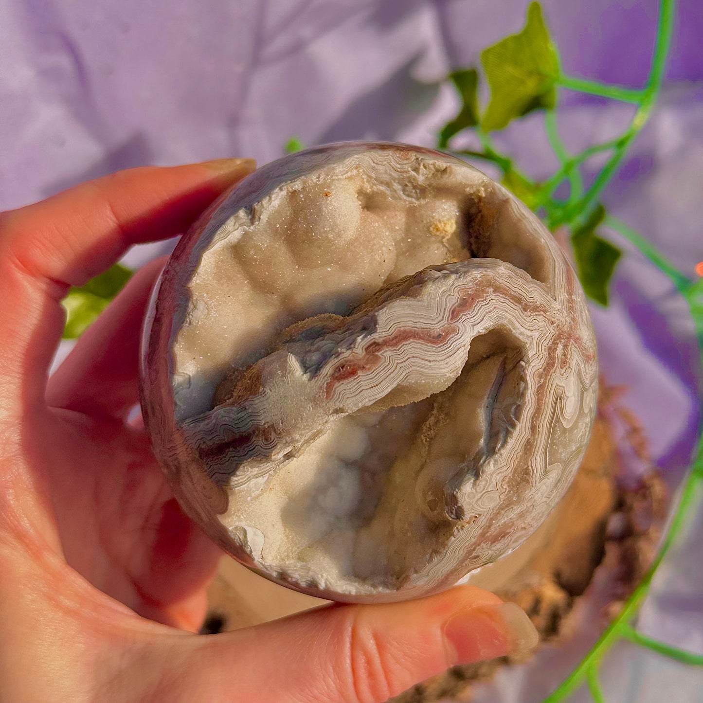 druzy crazy lace agate sphere ~ 546g