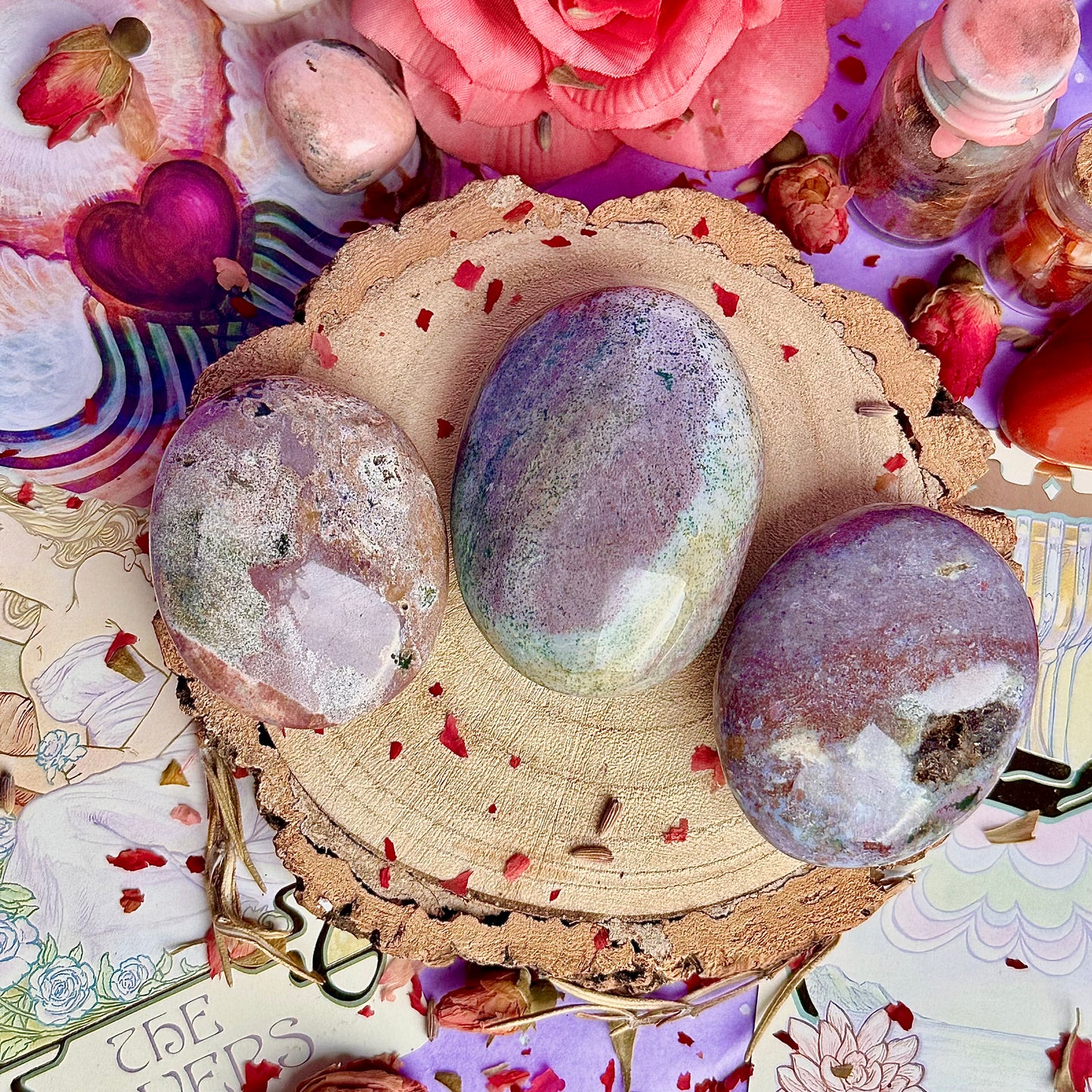 pastel ocean jasper palm stones ~ choose your own