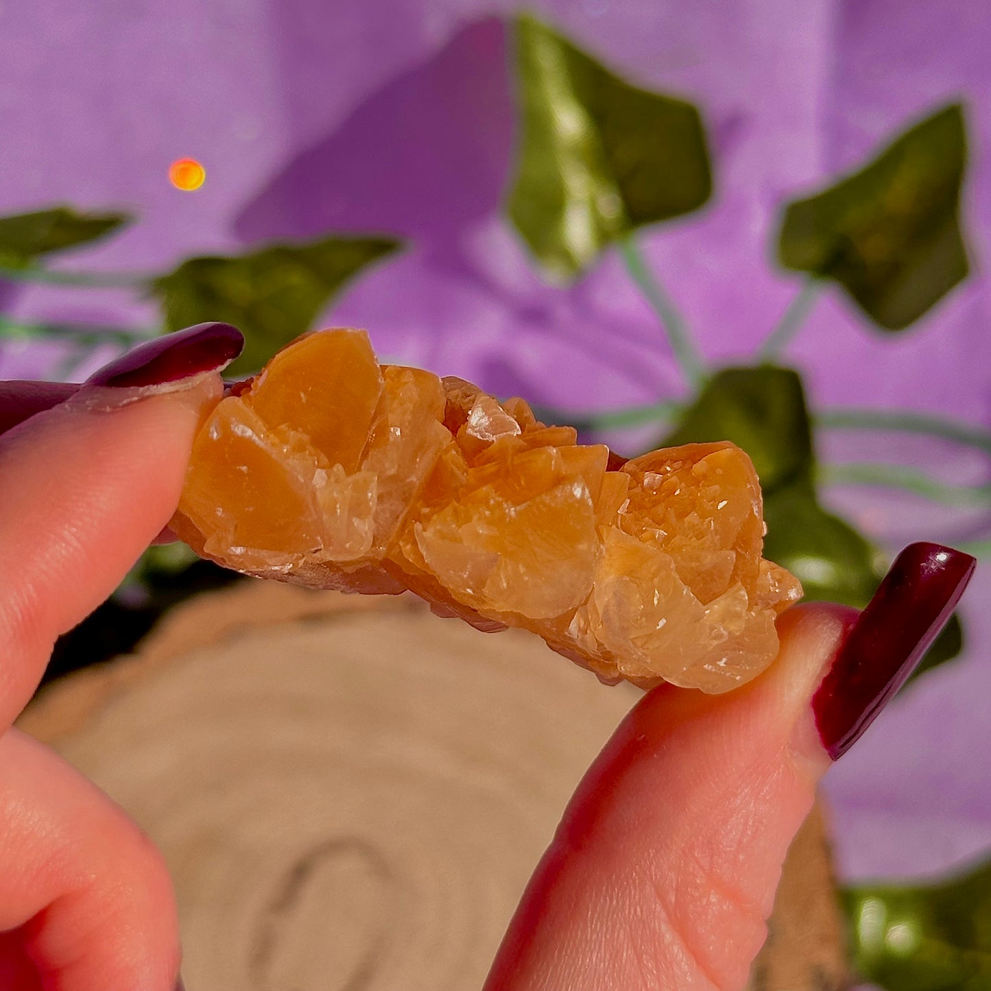 orange calcite specimen cluster B