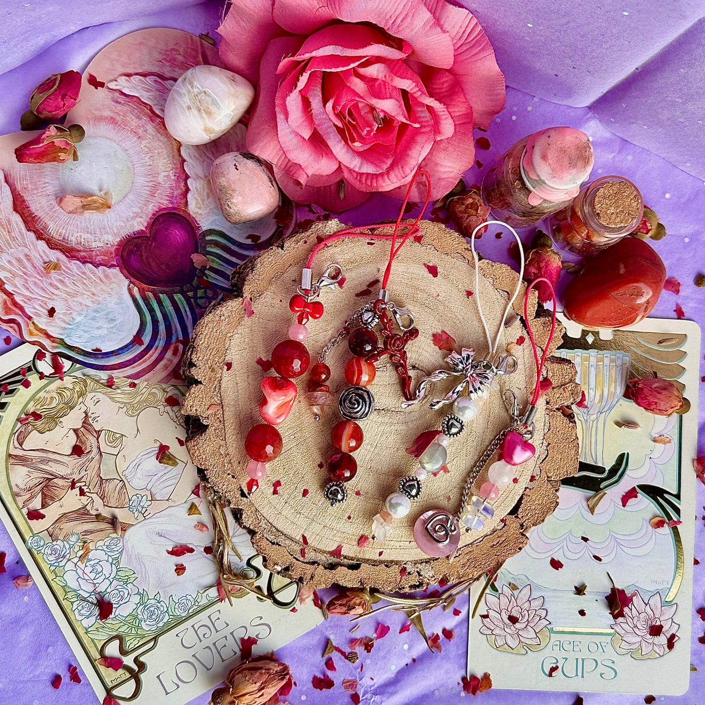 vintage love letter phone charms