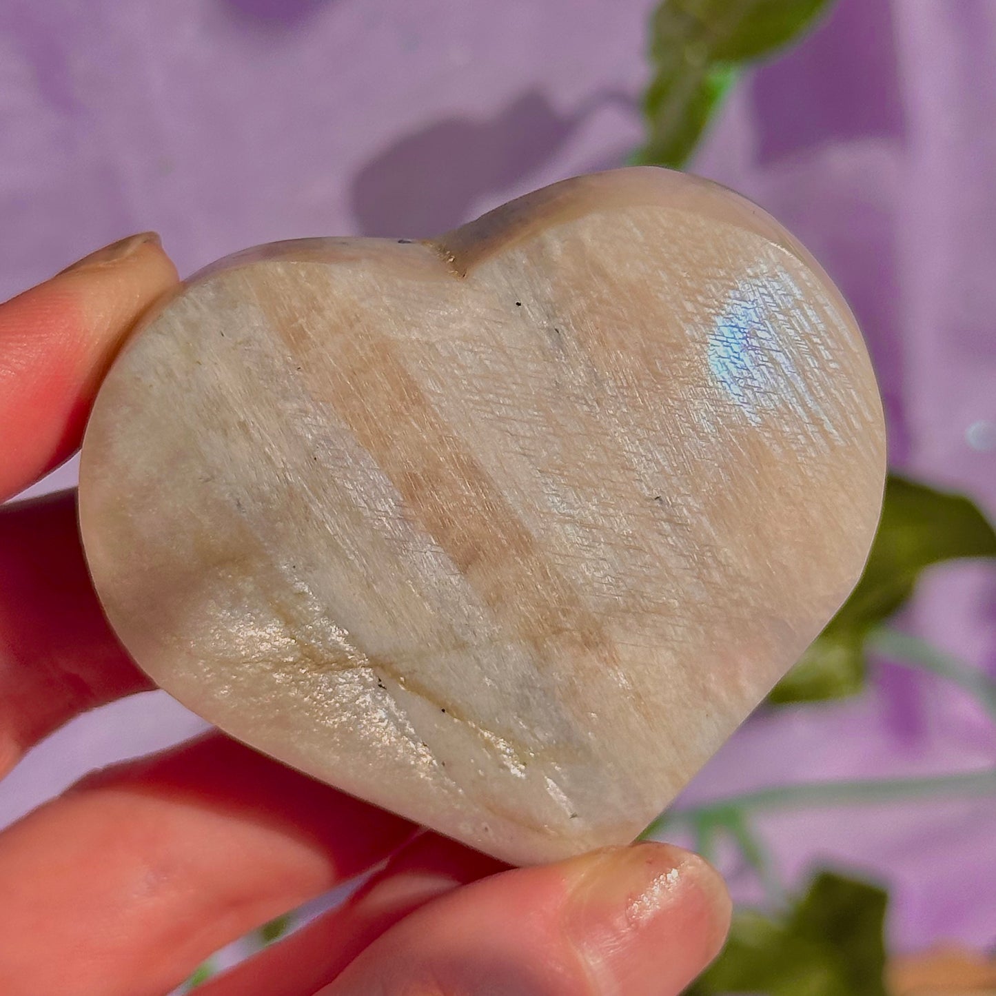 belomorite sunstone & moonstone heart carvings ~ intuitively chosen