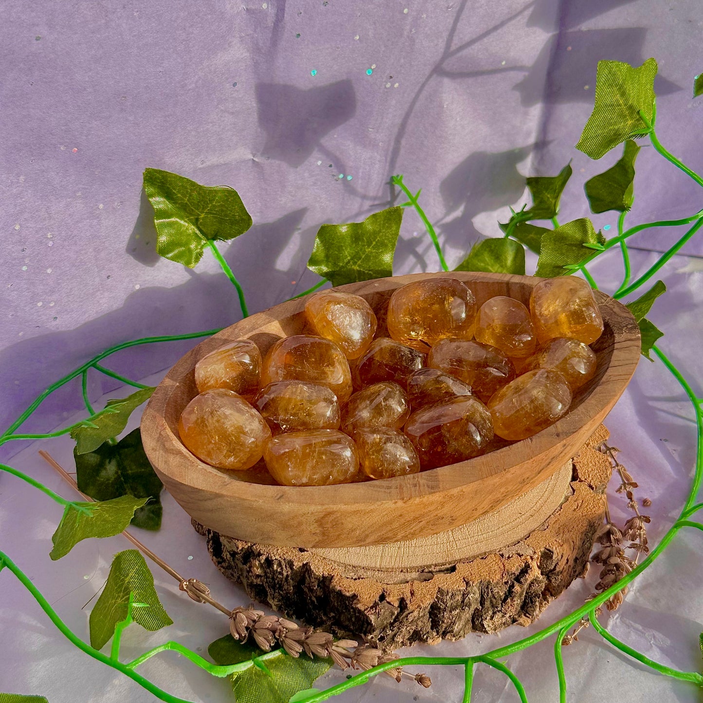 honey calcite tumbles