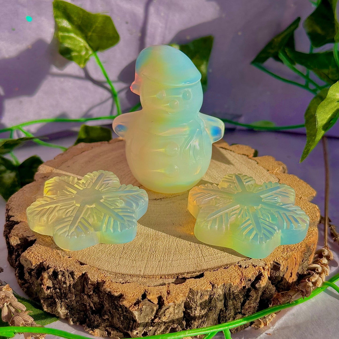 opalite snowman and snowflake carvings ~ choose your own
