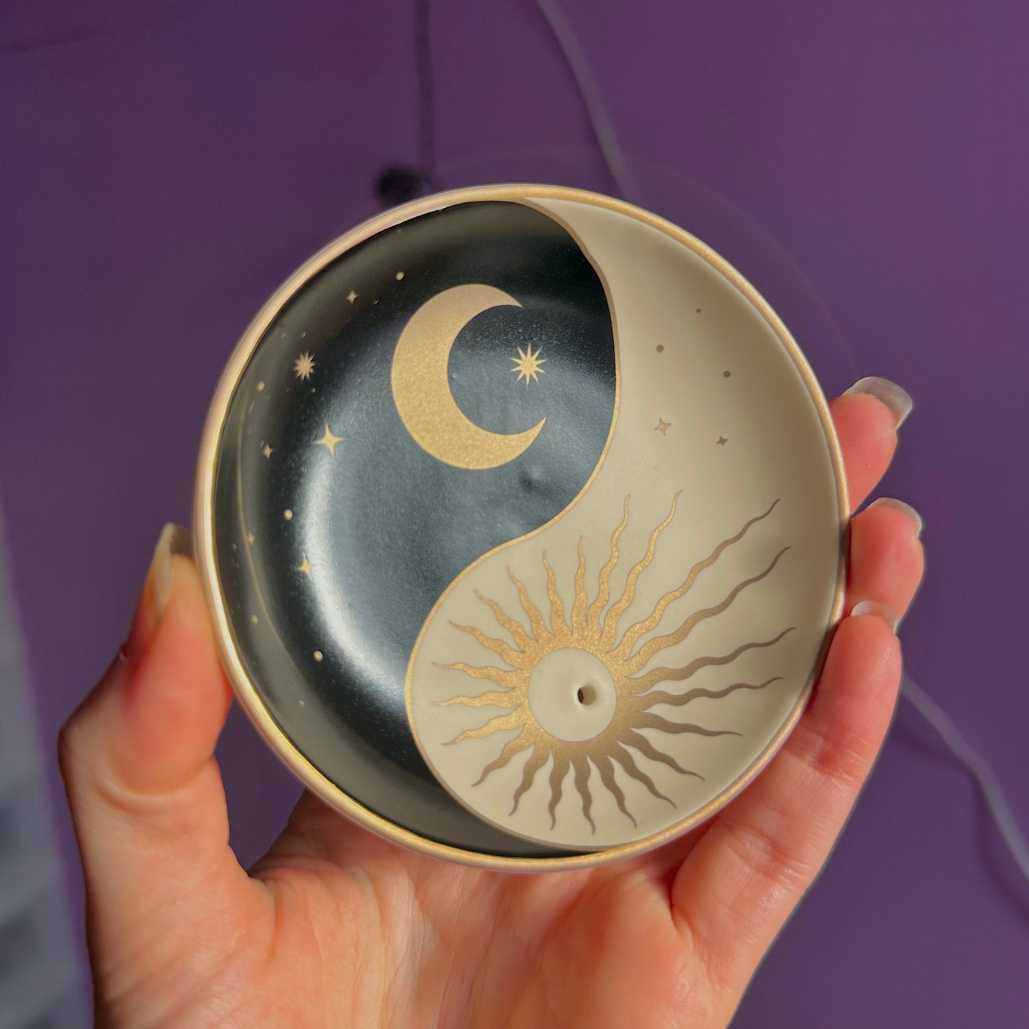 yin yang ceramic incense holder