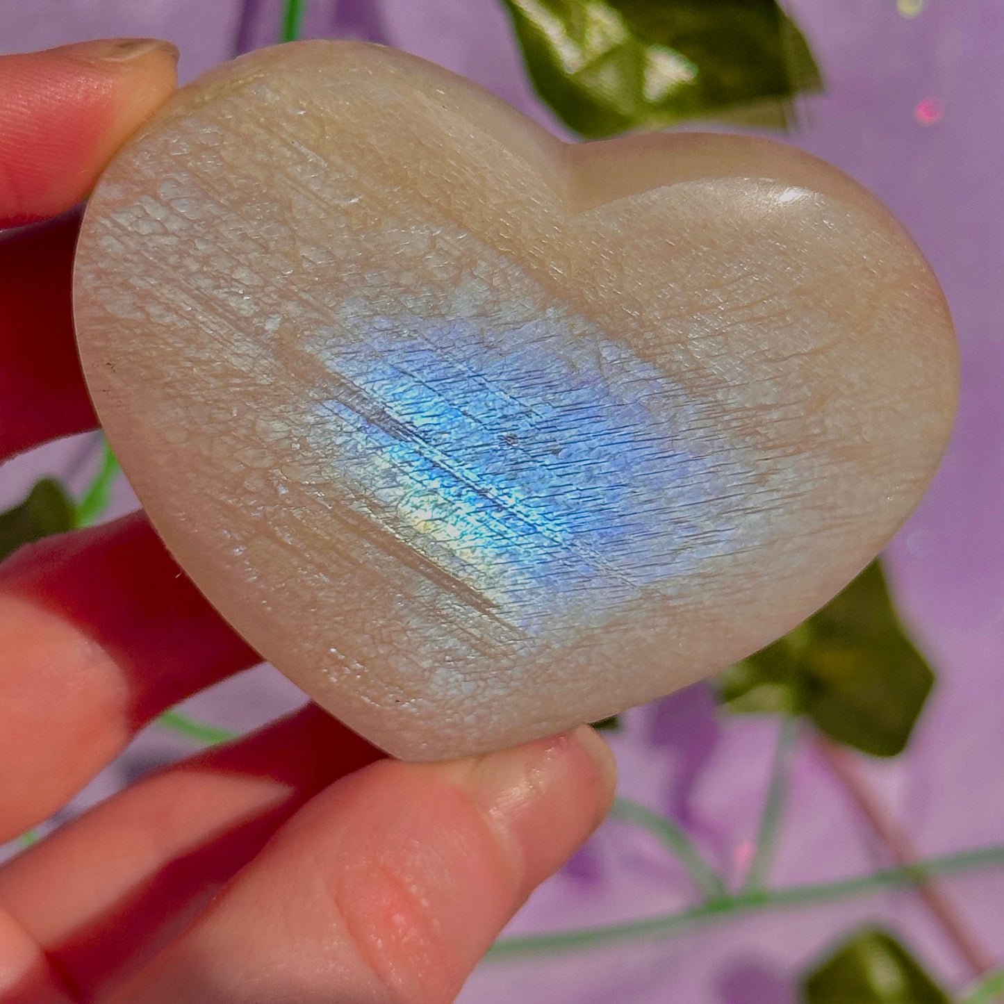 belomorite sunstone & moonstone heart carvings ~ intuitively chosen