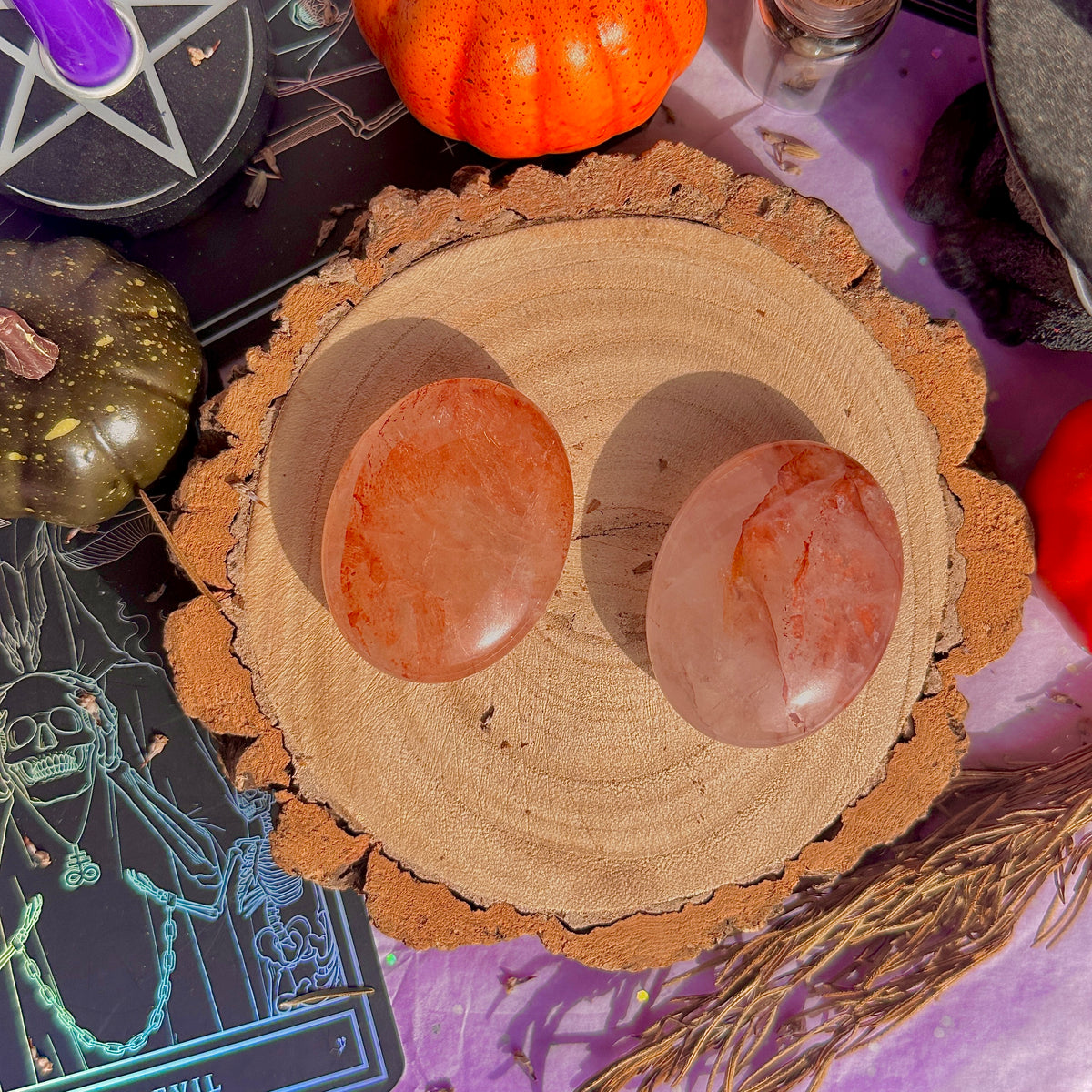 fire quartz palm stone ~ intuitively chosen