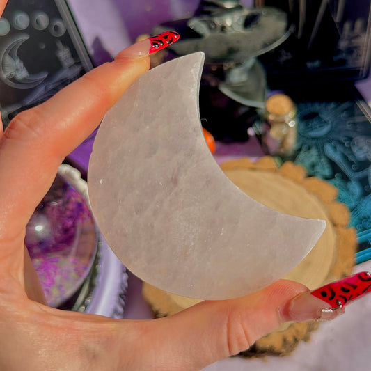satin spar selenite moon