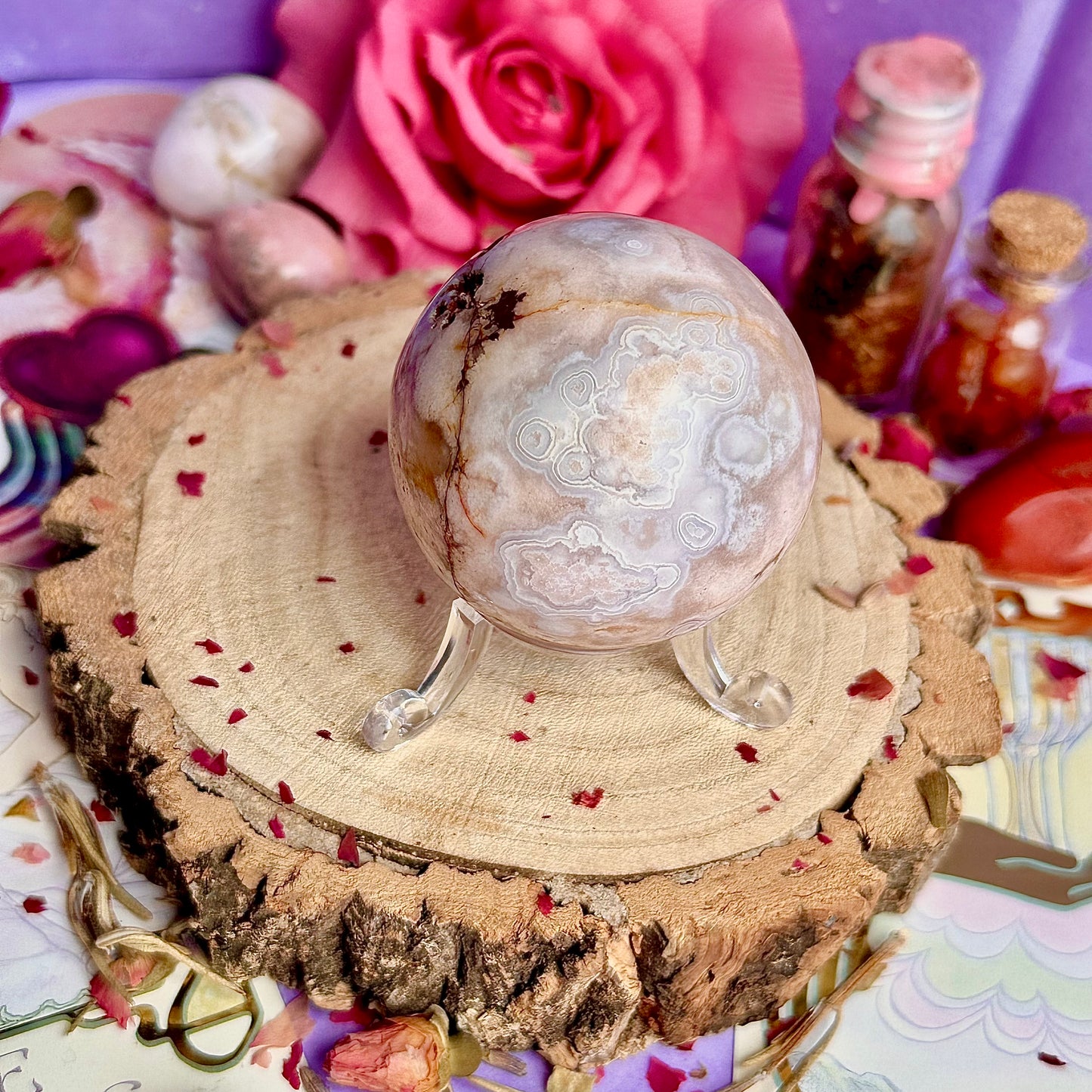 flower agate sphere B