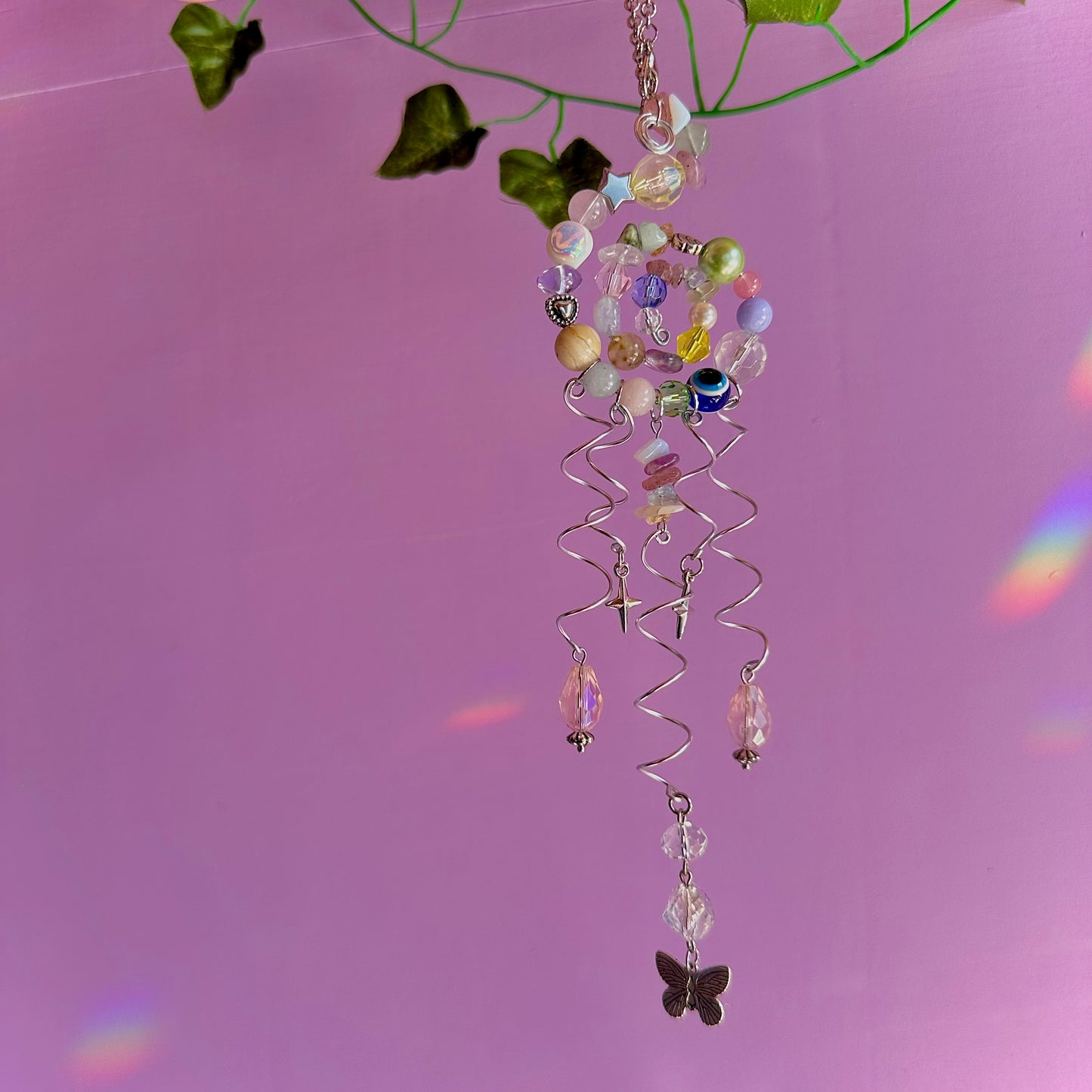 pastel jelly fish spiral suncatcher