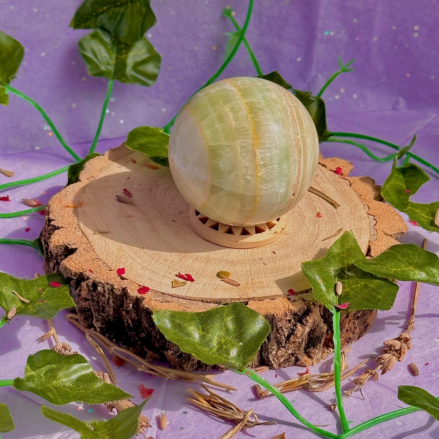 pistachio calcite sphere