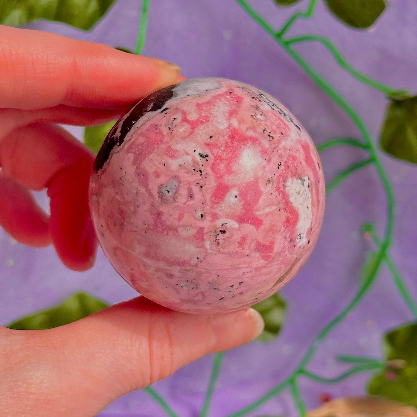 peruvian rhodonite sphere
