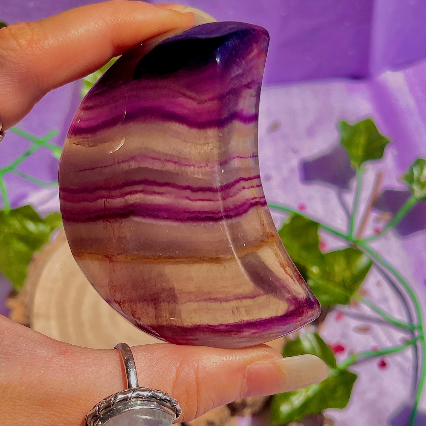 rainbow fluorite moon bowl A